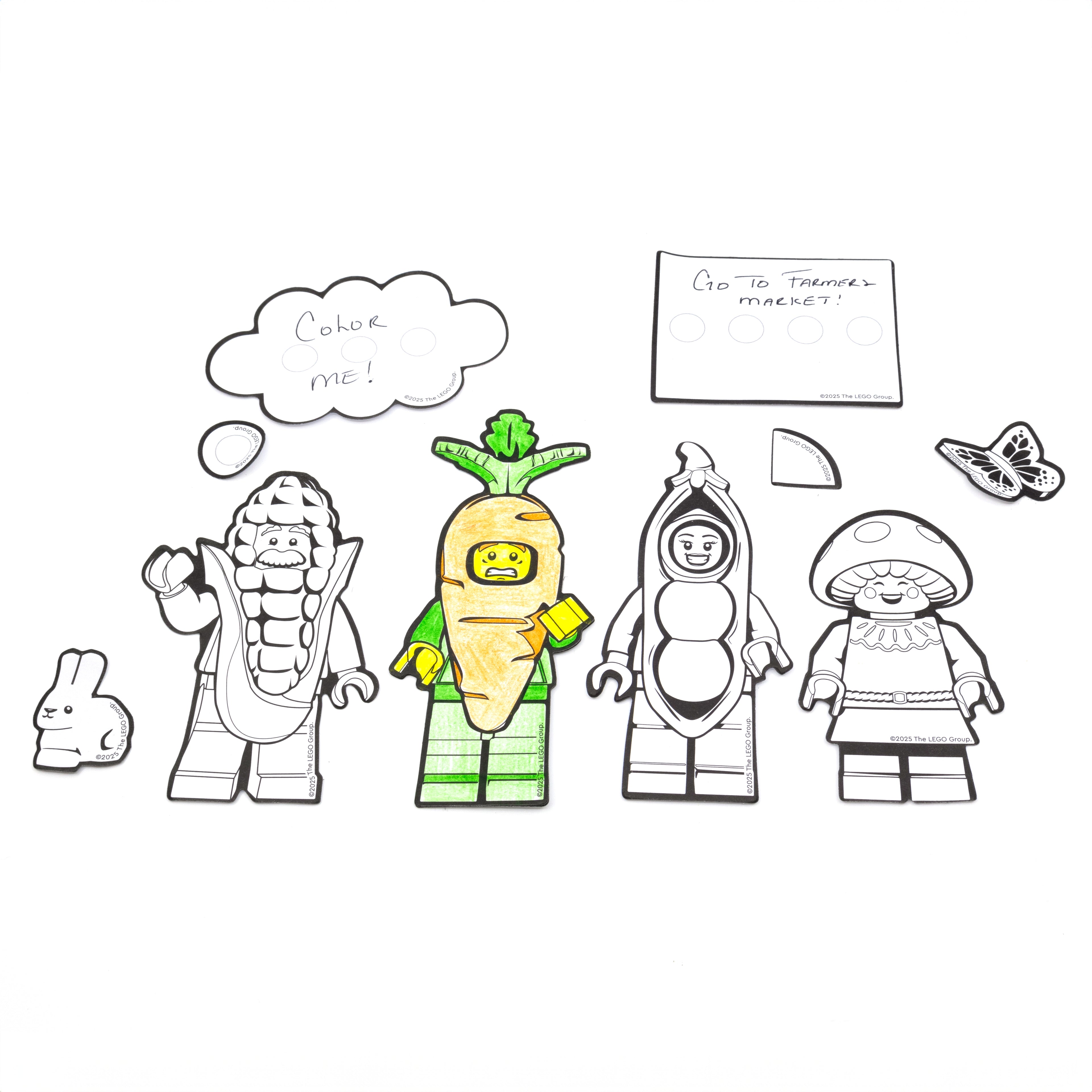 LEGO Minifigures Coloring Sticky Notes with Gel Pen Farmers Market