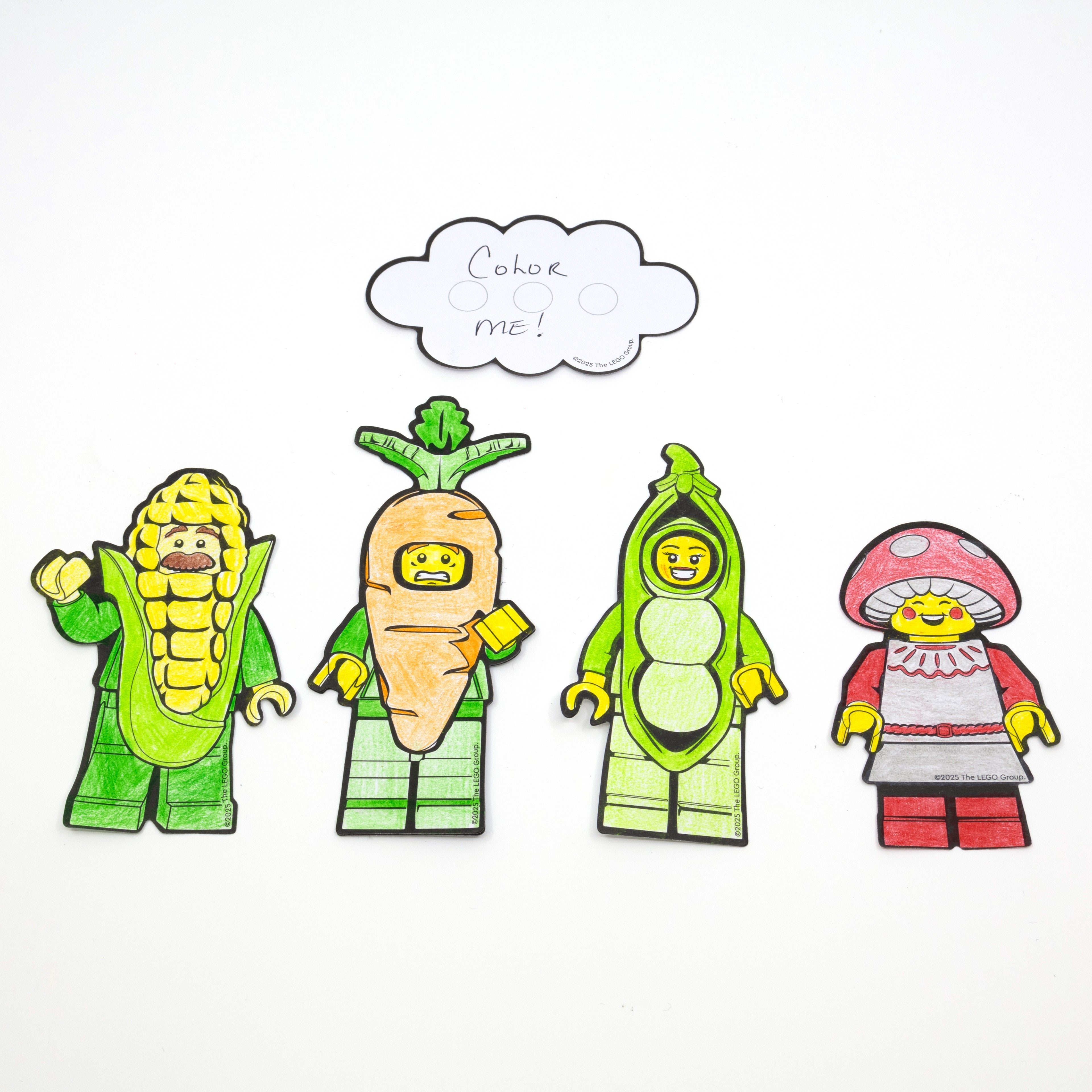 LEGO Minifigures Coloring Sticky Notes with Gel Pen Farmers Market