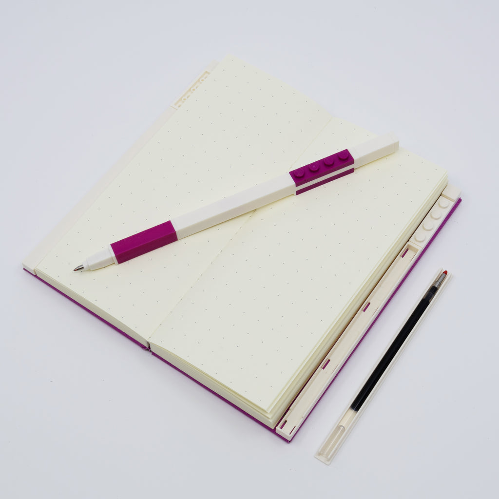 LEGO 1x2 ICONIC LOCKING NOTEBOOK WITH GEL PEN - VIOLET