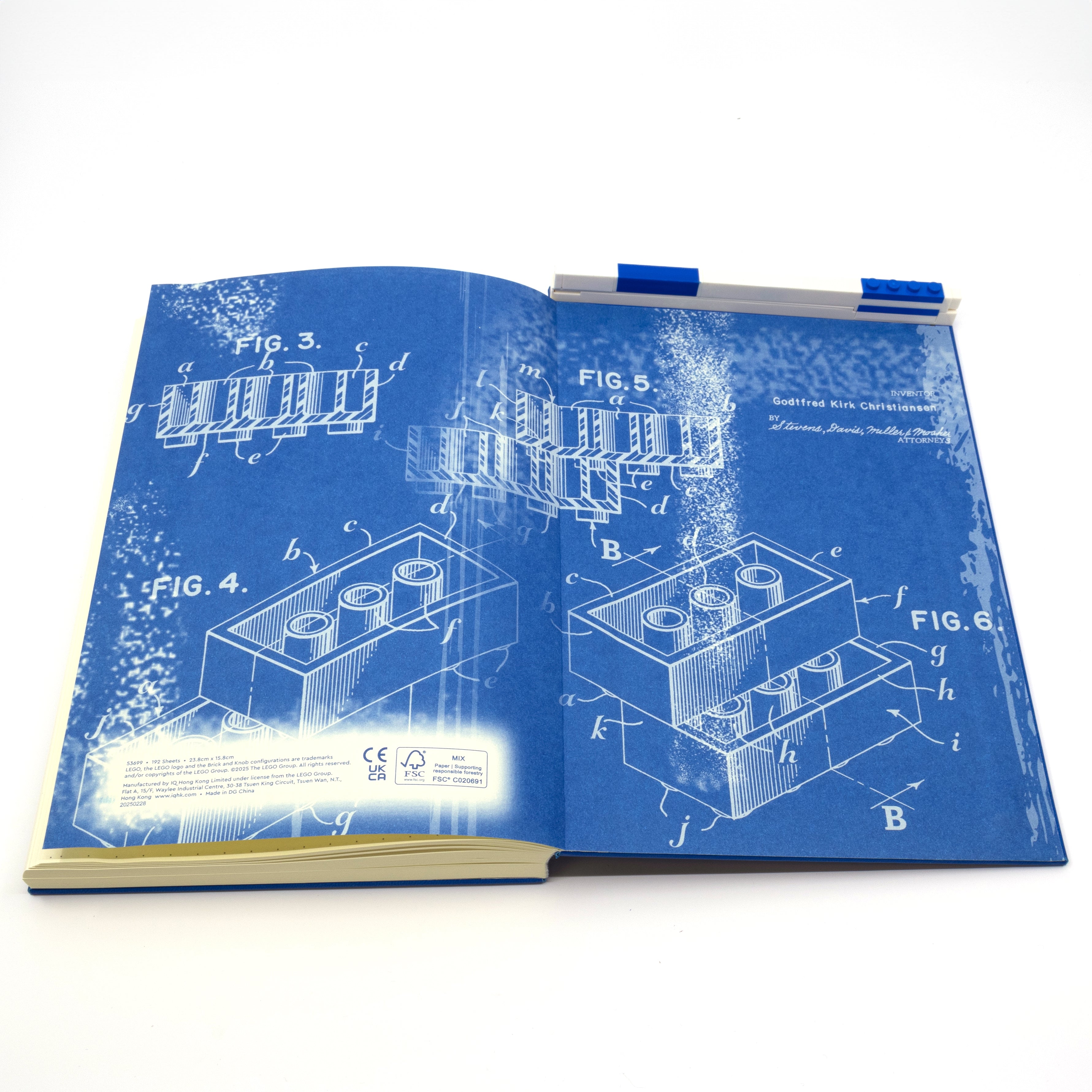 LEGO 2x3 ICONIC LOCKING NOTEBOOK WITH GEL PEN - BLUE