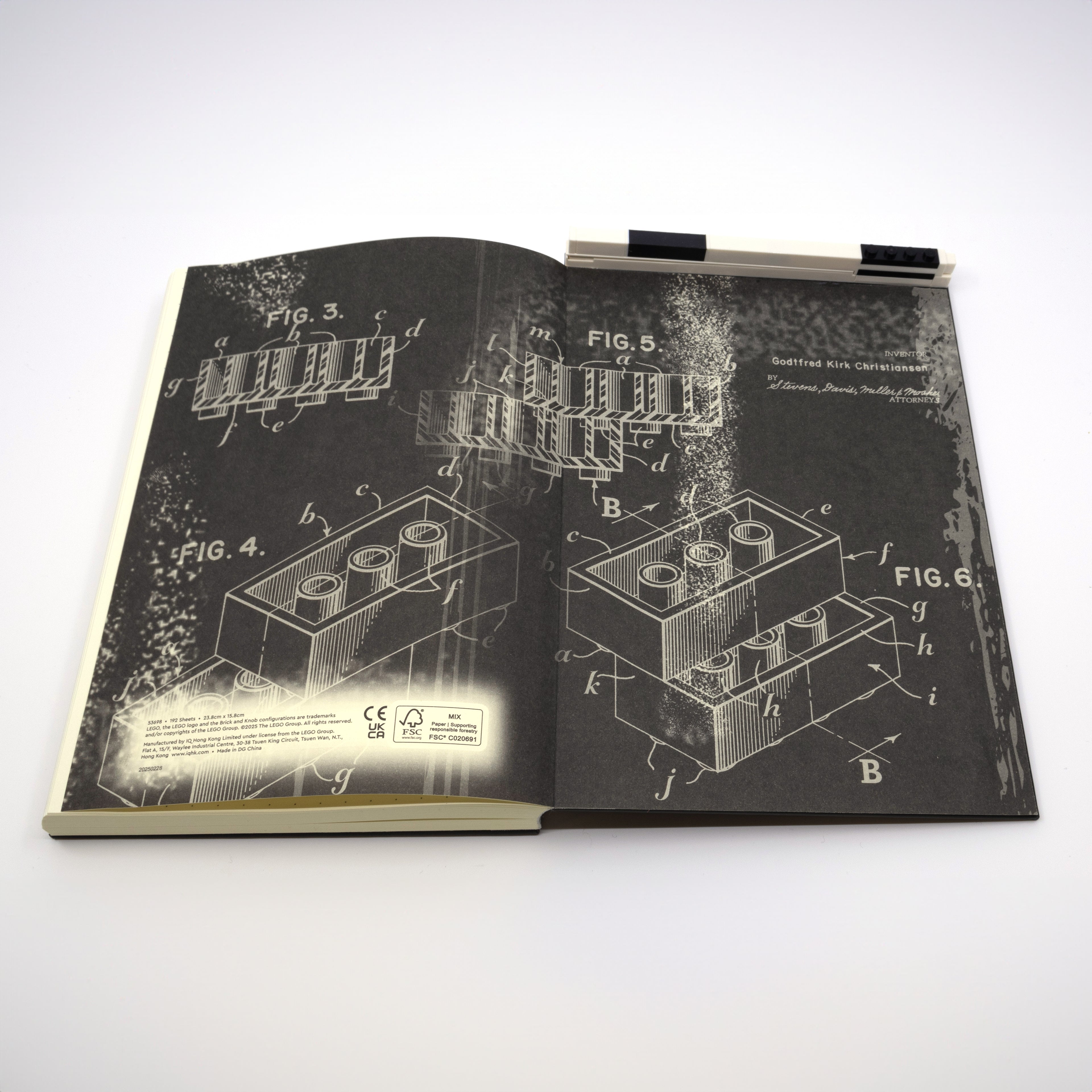 LEGO 2x3 ICONIC LOCKING NOTEBOOK WITH GEL PEN - BLACK