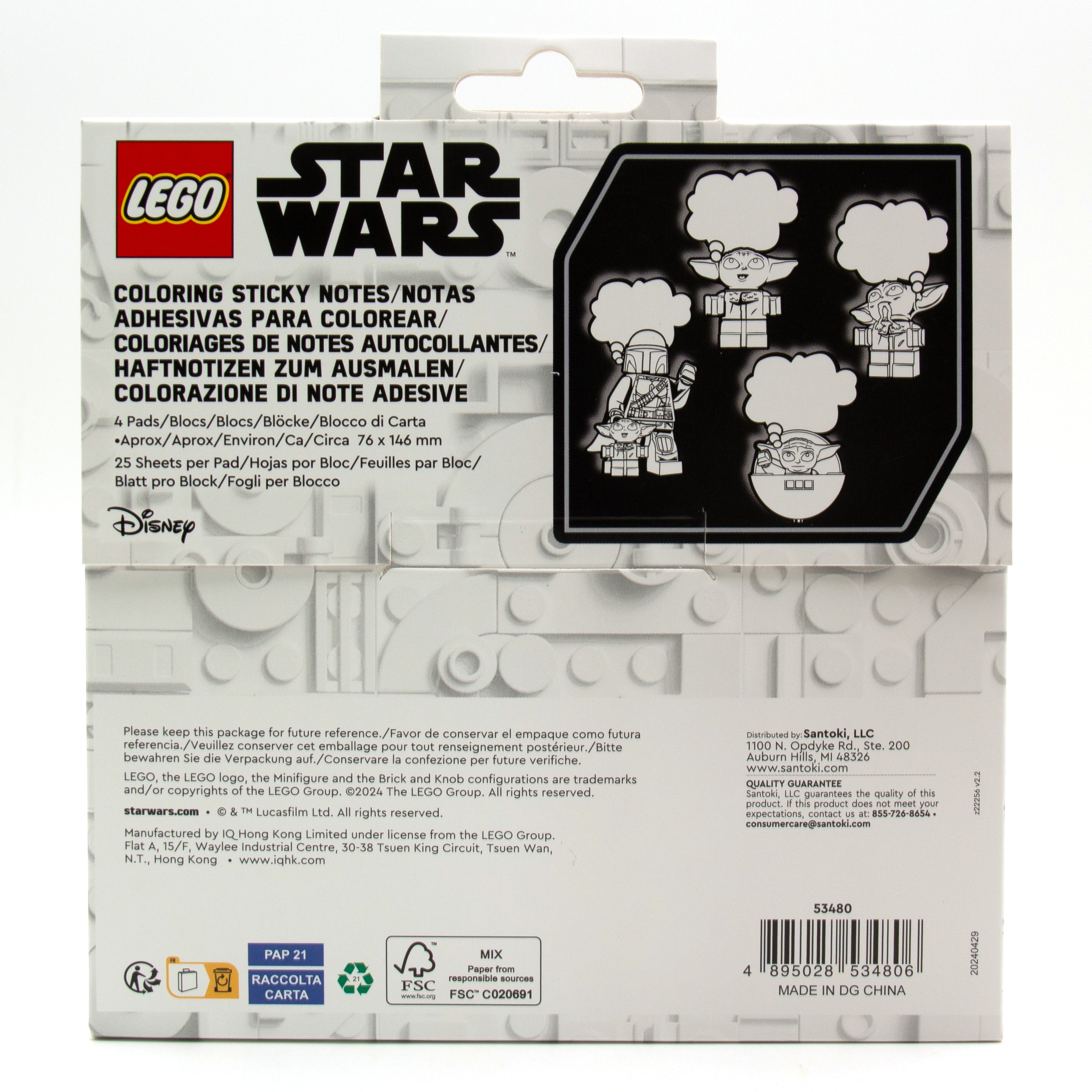 LEGO Star Wars The Mandalorian Coloring Sticky Notes
