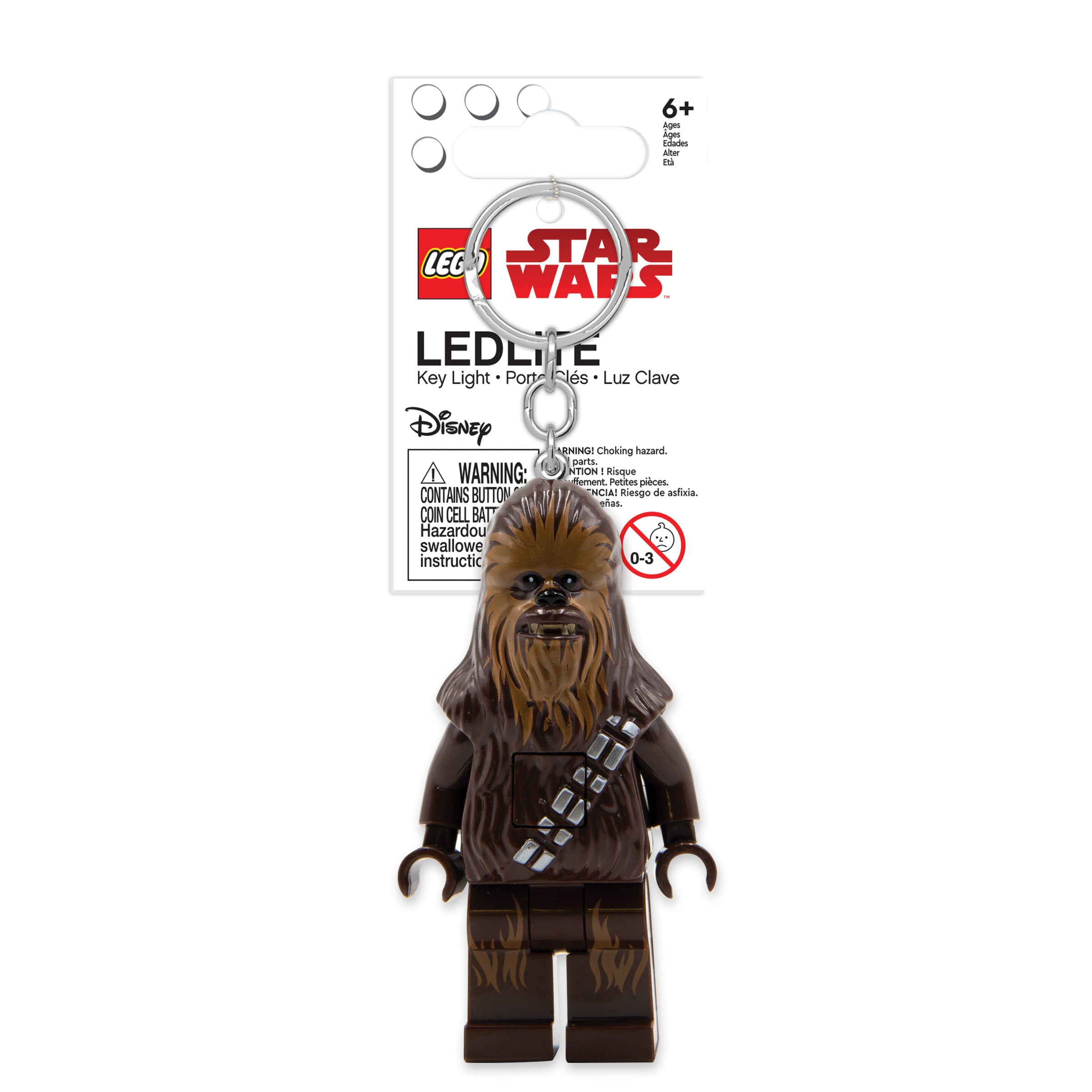 LEGO STAR WARS CHEWBACCA  KEYCHAIN LIGHT ON HANG TAG