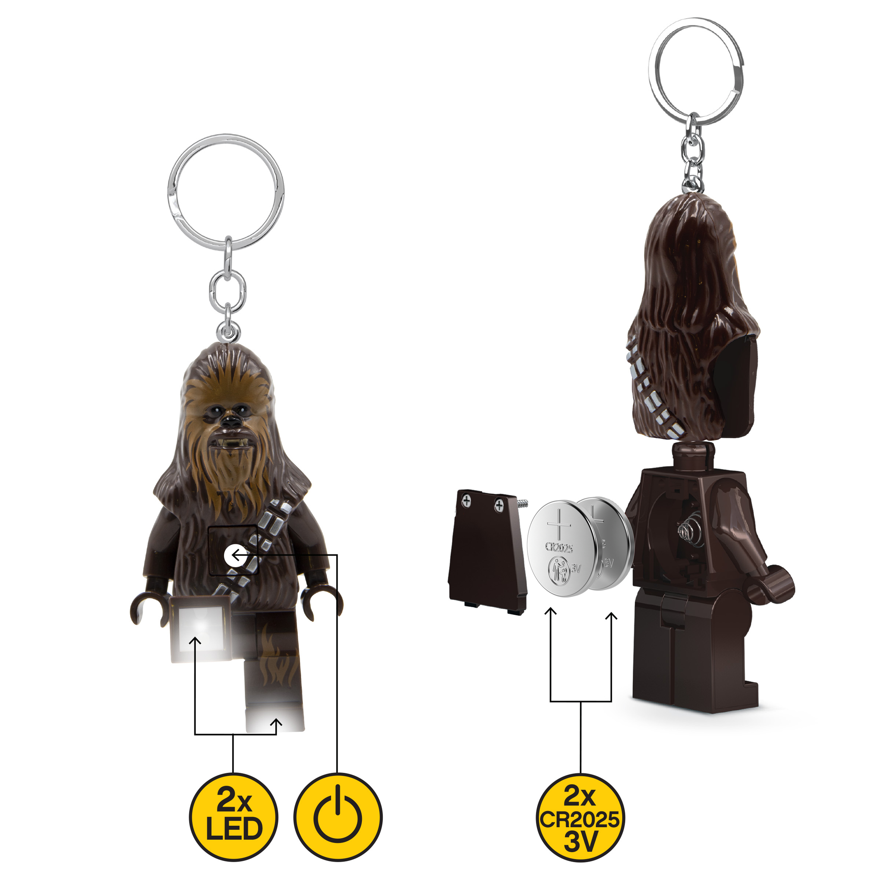 LEGO STAR WARS CHEWBACCA  KEYCHAIN LIGHT ON HANG TAG