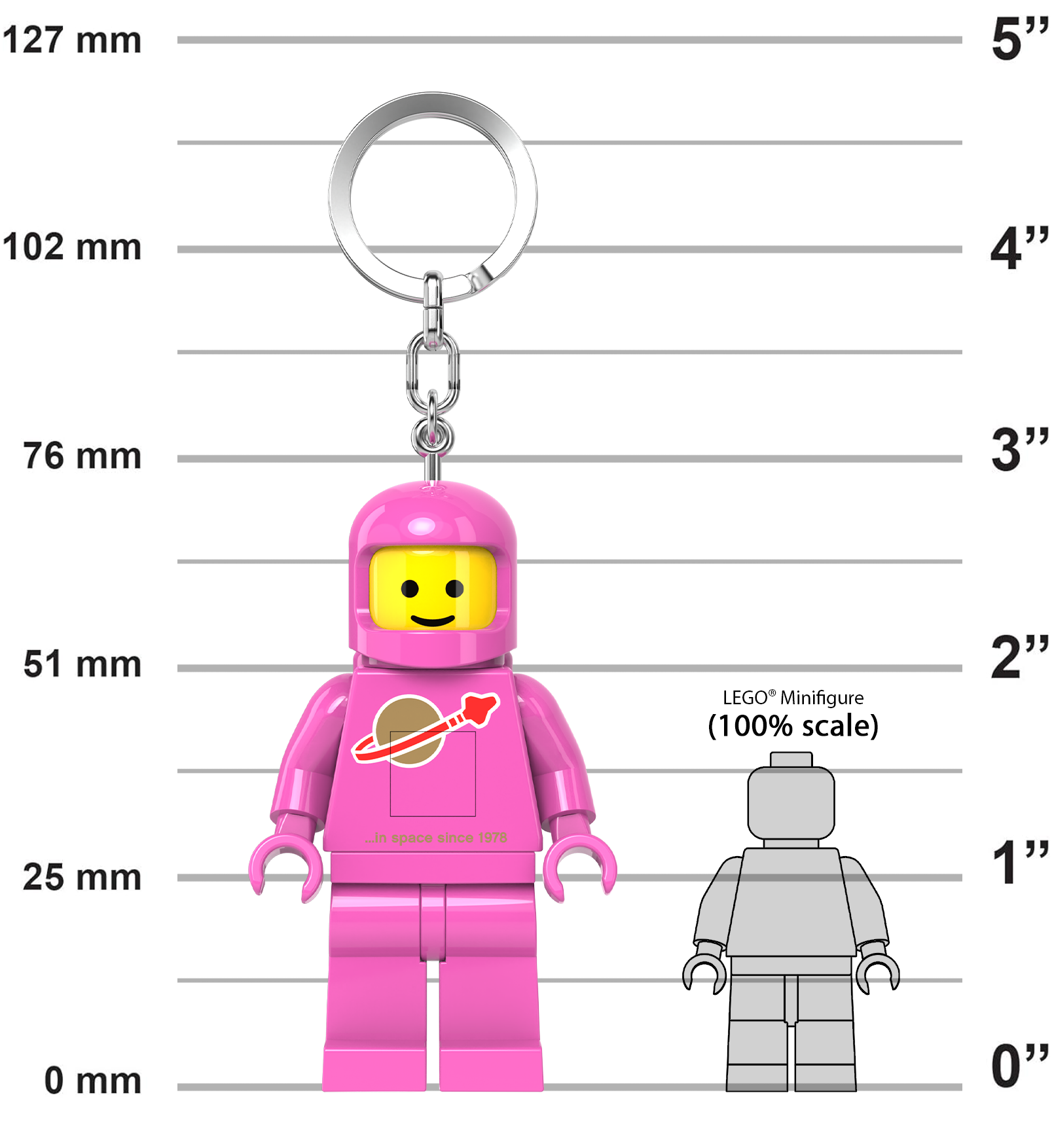LEGO Spaceman Keychain Light- Pink (SP Pkg)