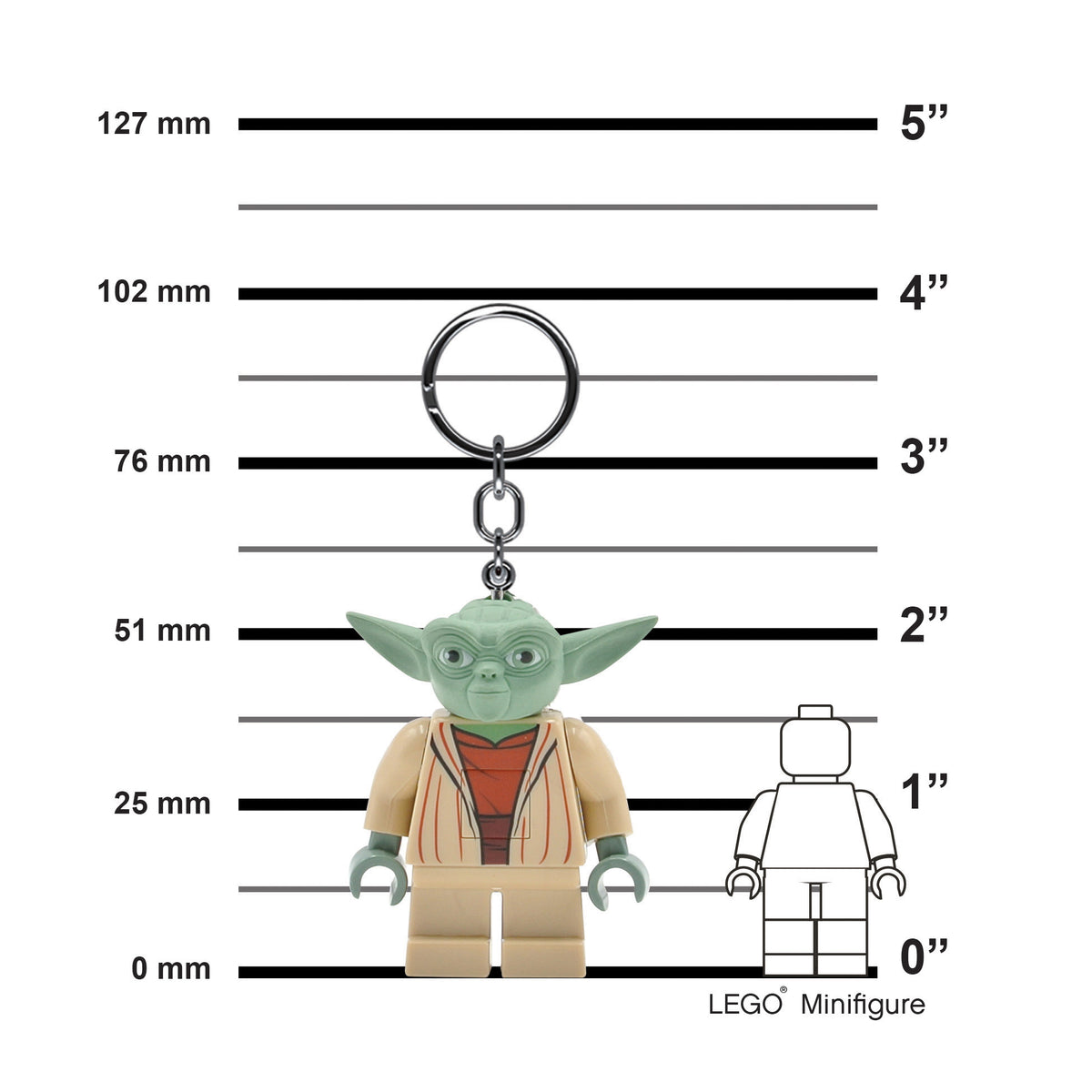 LEGO STAR WARS YODA KEYCHAIN LIGHT ON HANG TAG - KE11H