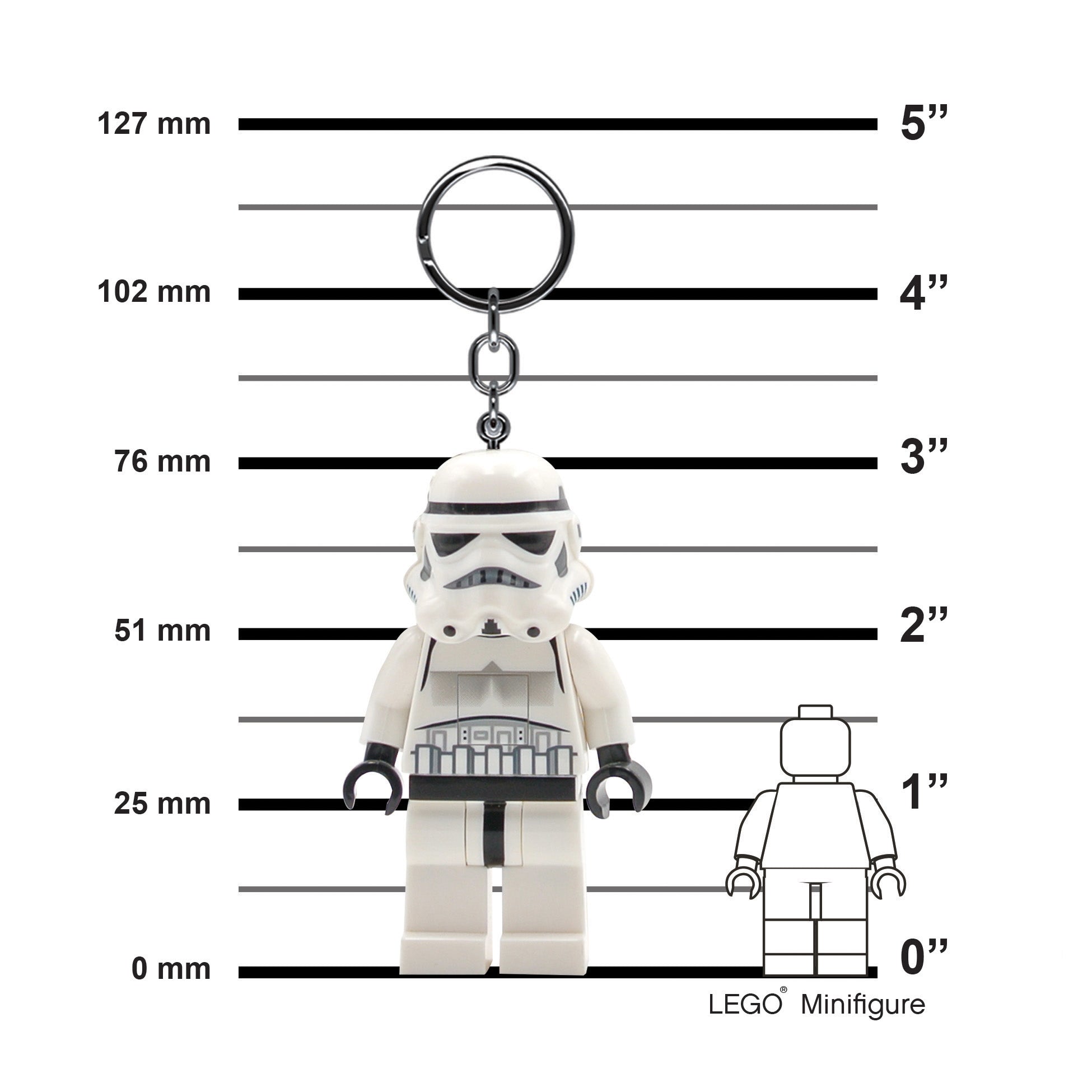 LEGO STAR WARS STORMTROOPER KEYCHAIN LIGHT ON HANG TAG