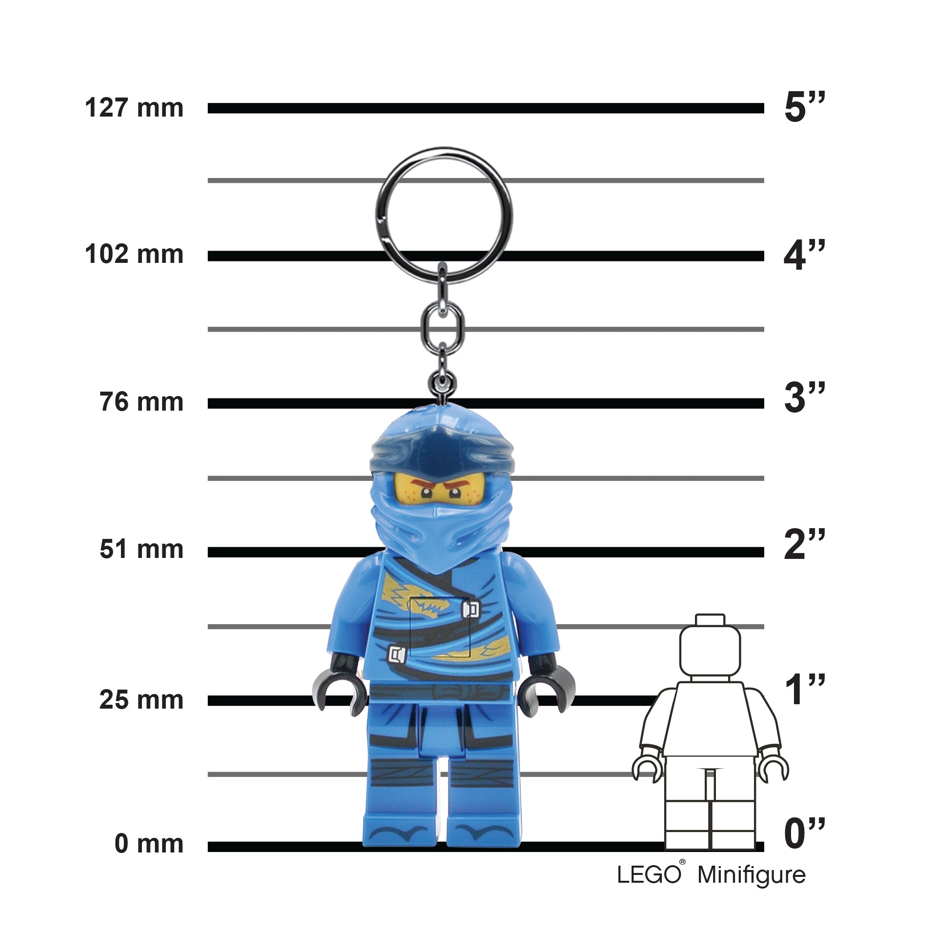 LEGO NINJAGO LEGACY JAY KEYCHAIN LIGHT ON HANG TAG