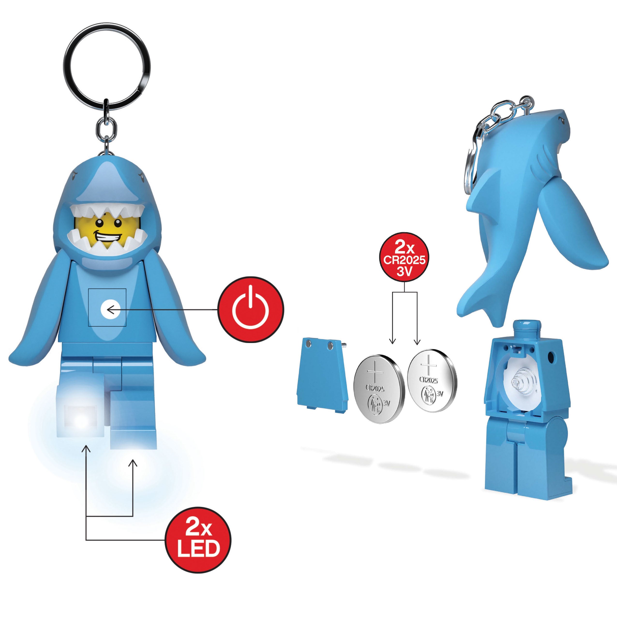 LEGO Minifigures Keychain Light Shark Suit Guy