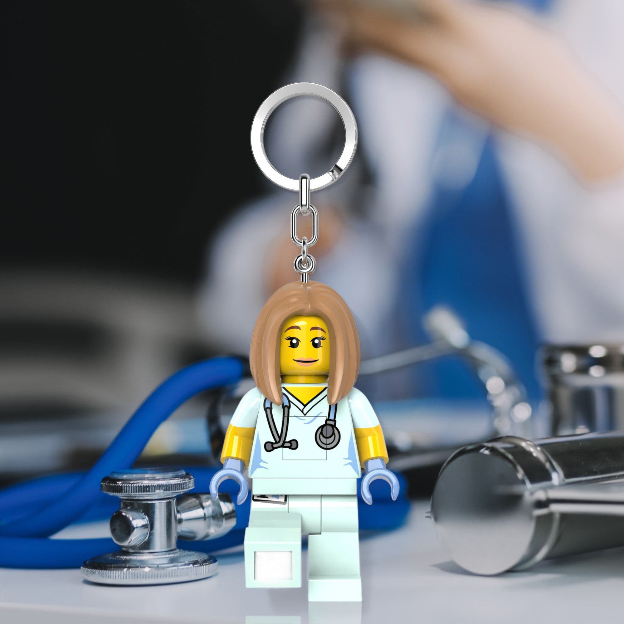 LEGO ICONIC NURSE KEYCHAIN LIGHT - Blue