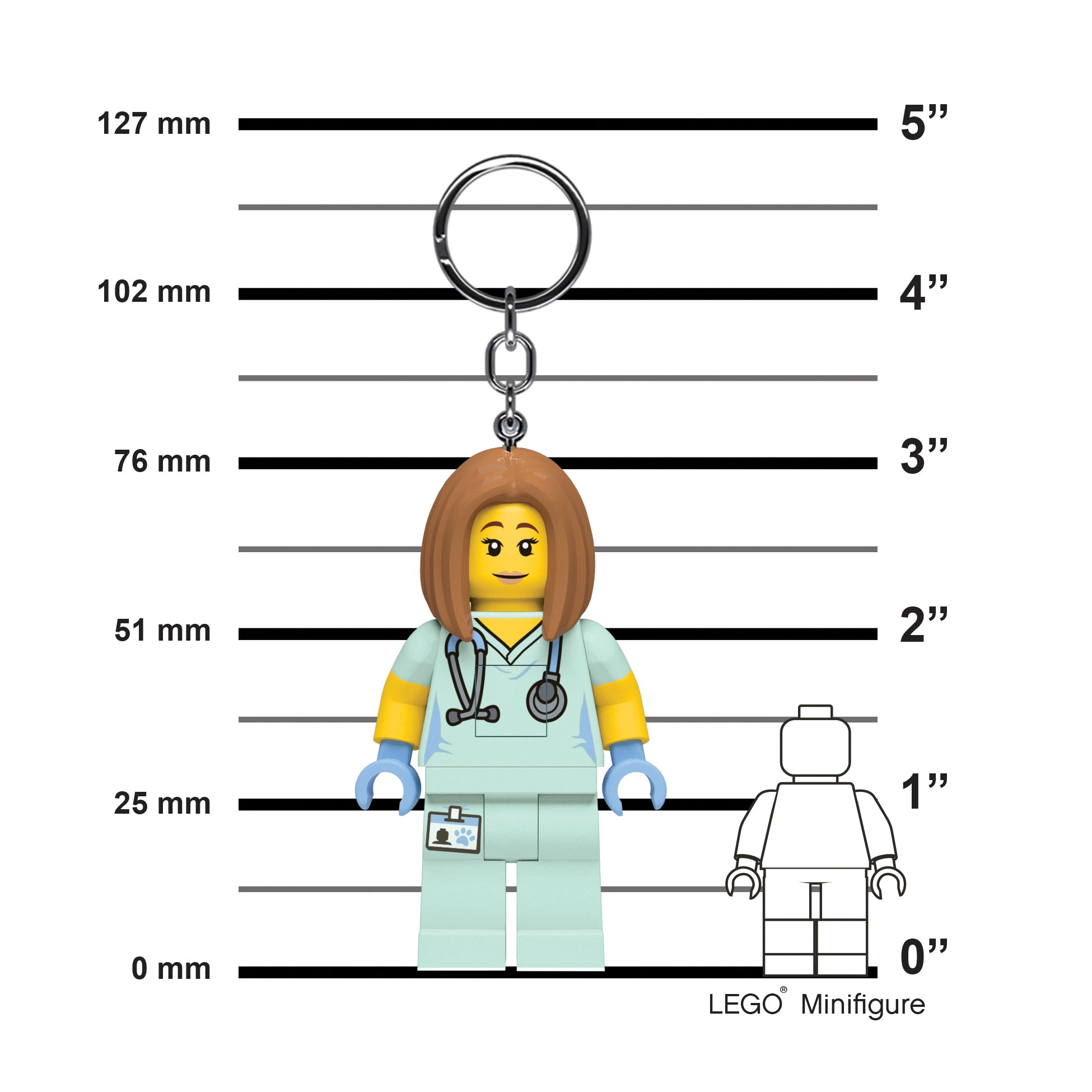 LEGO ICONIC NURSE KEYCHAIN LIGHT - Blue