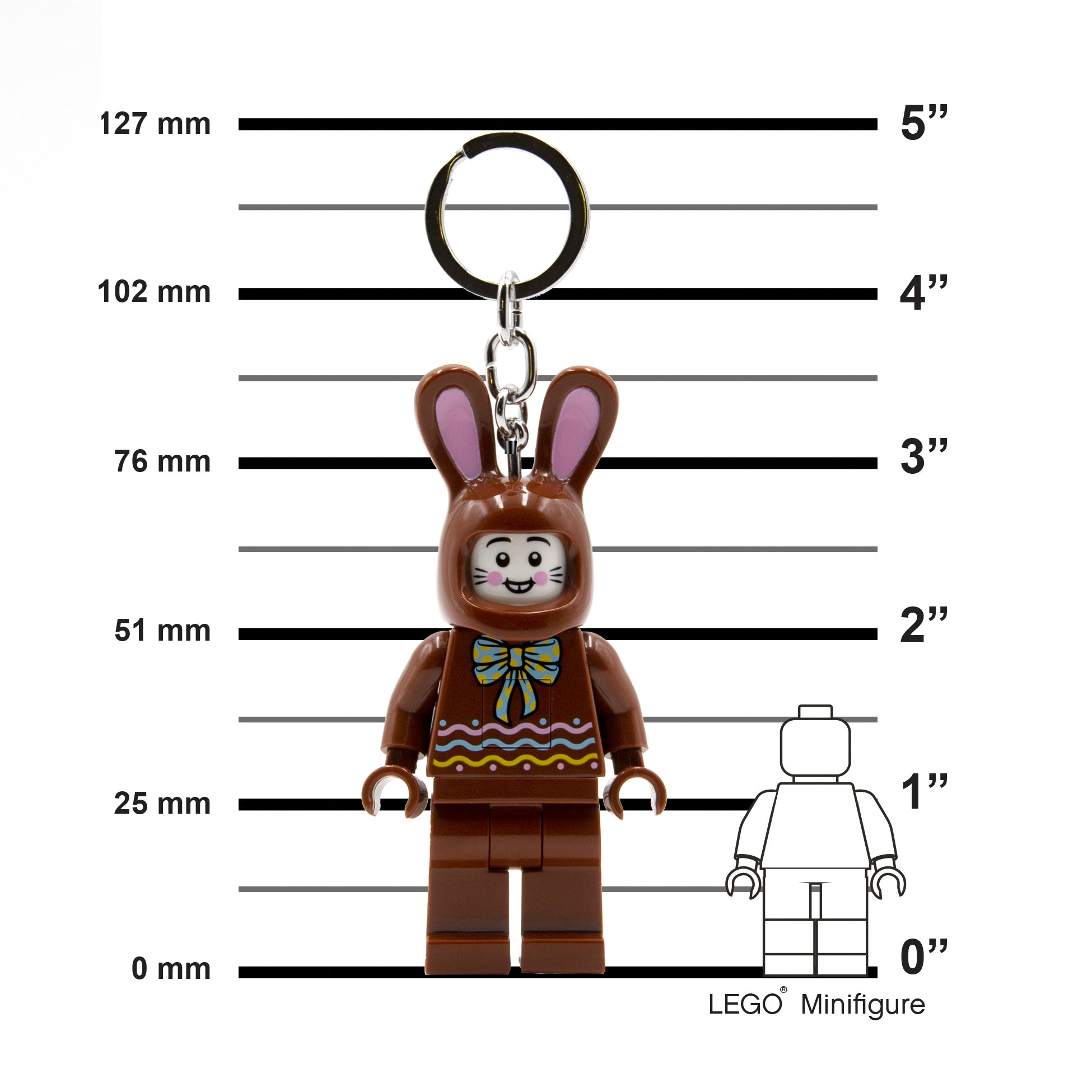 LEGO Minifigures Keychain Light Chocolate Bunny