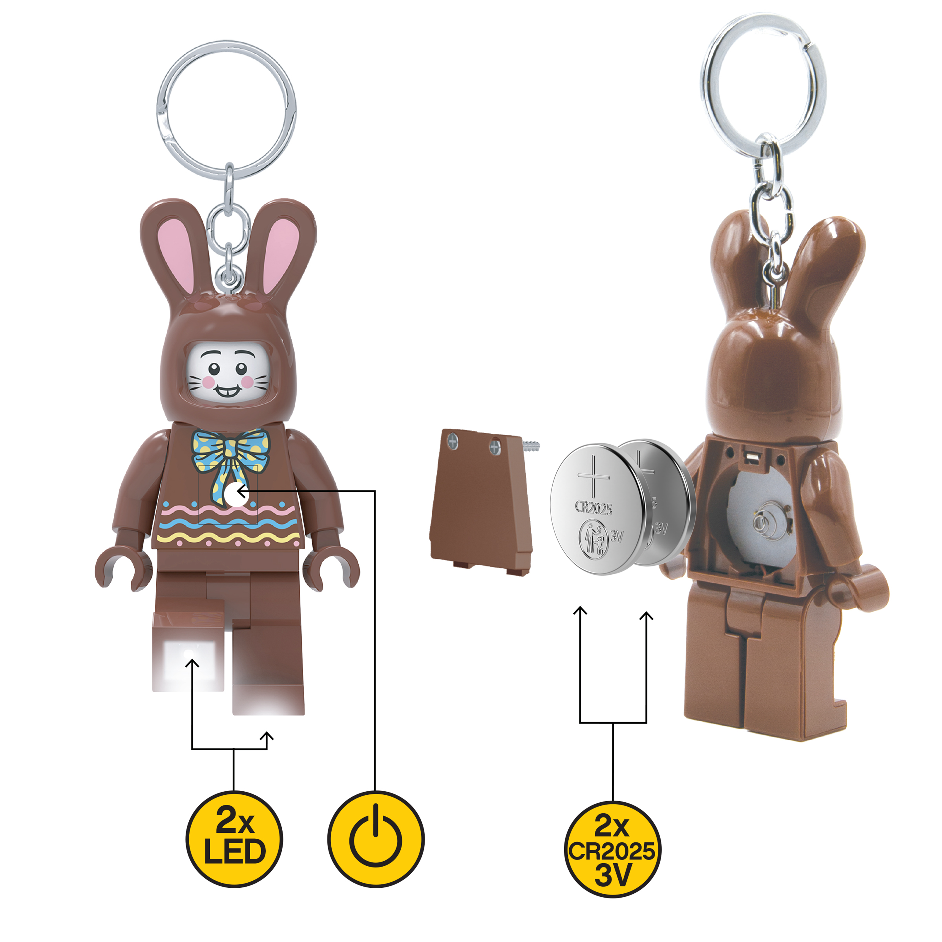 LEGO Minifigures Keychain Light Chocolate Bunny