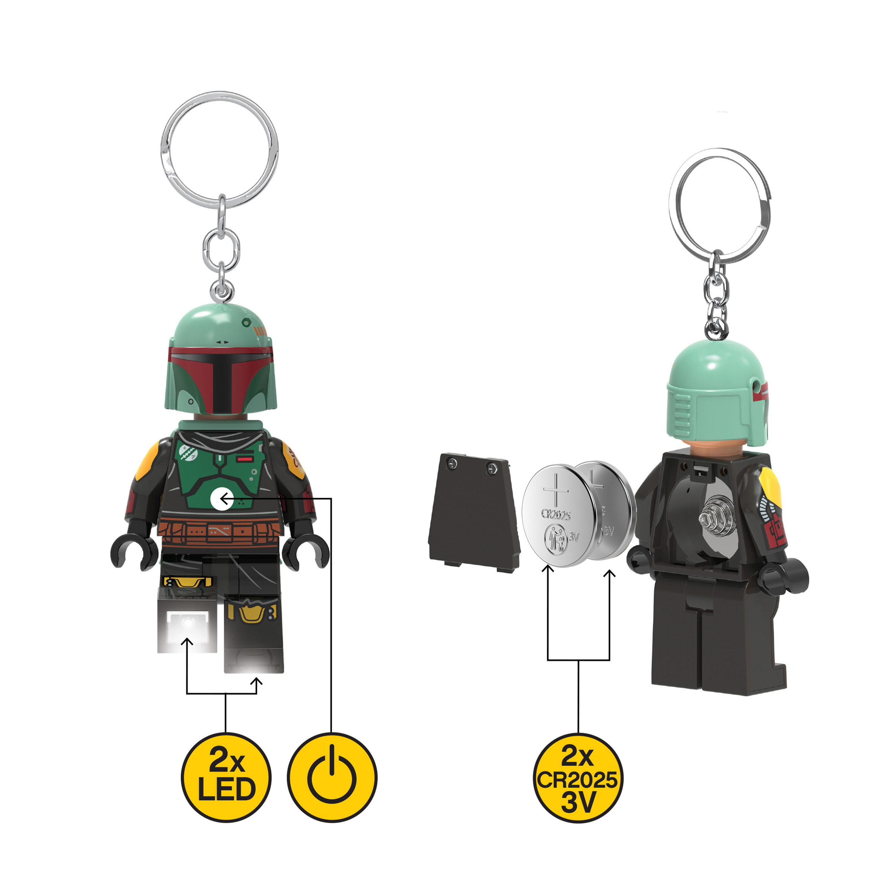 LEGO Star Wars The Mandalorian Keychain Light Boba Fett