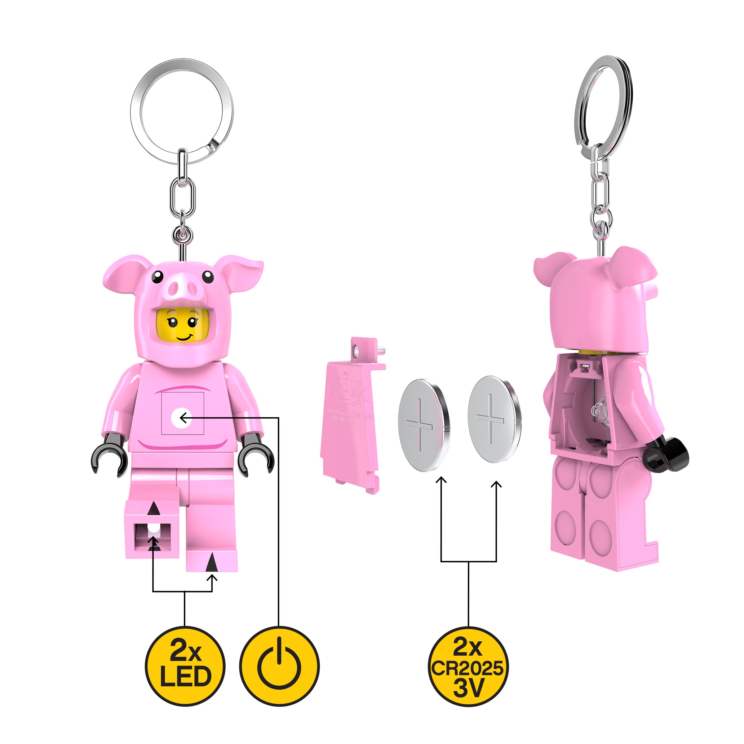 Lego Minifigures Keychain Light Piggy Girl