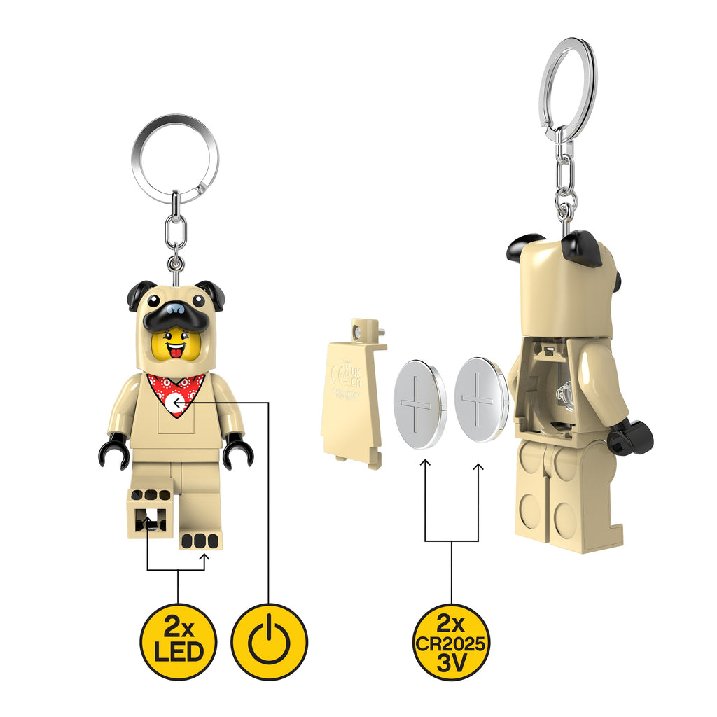 Lego Minifigures Keychain Light Pug