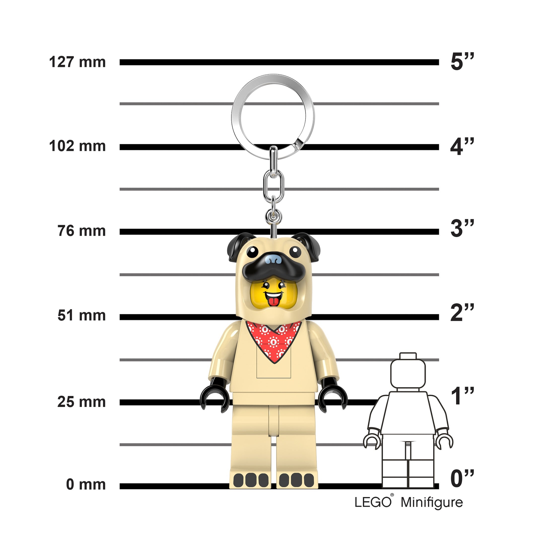 Lego Minifigures Keychain Light Pug