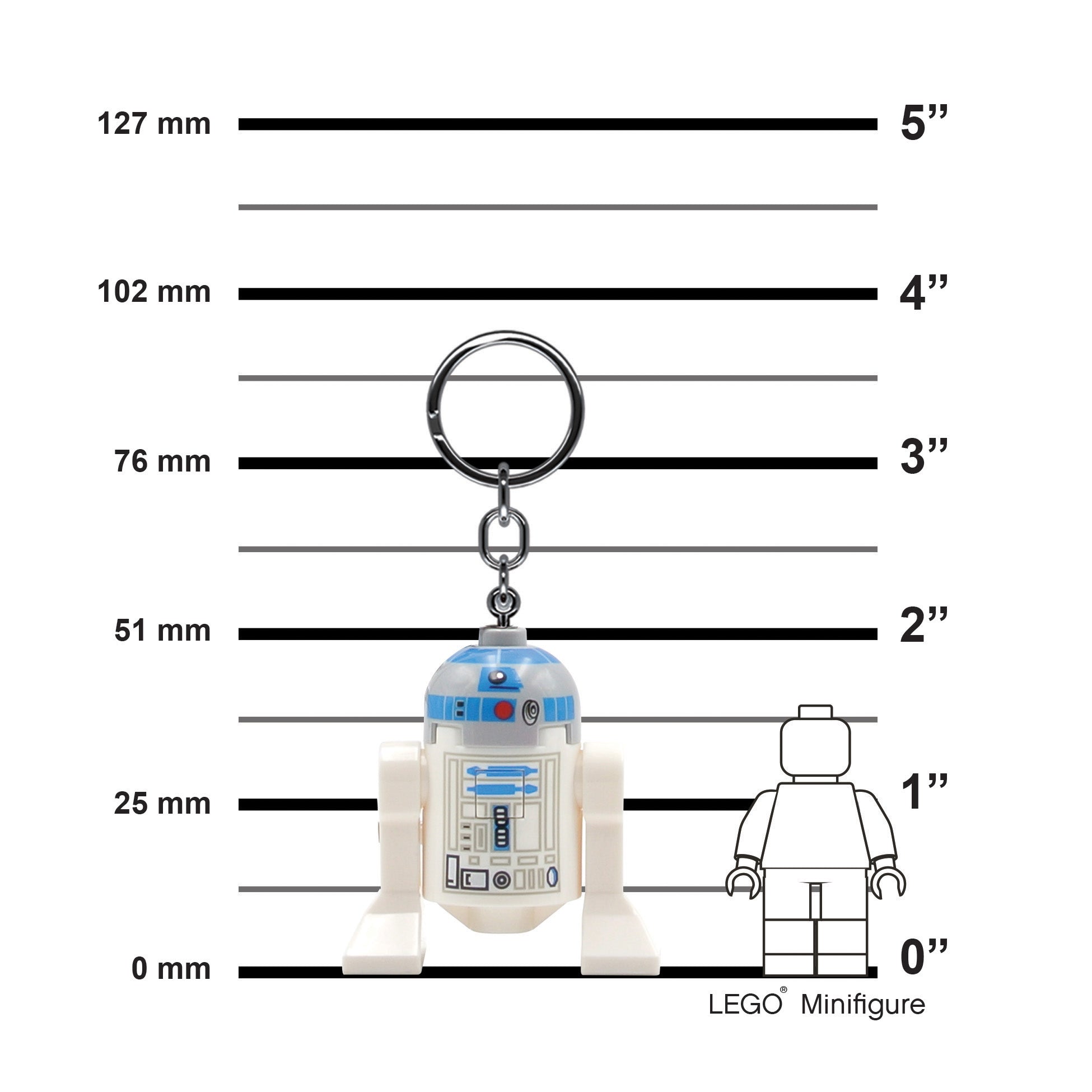 LEGO STAR WARS R2-D2 KEYCHAIN LIGHT ON HANG TAG