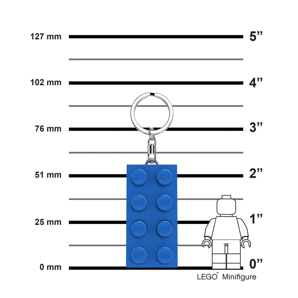 LEGO 2 x 4 Brick Keychain Light Blue