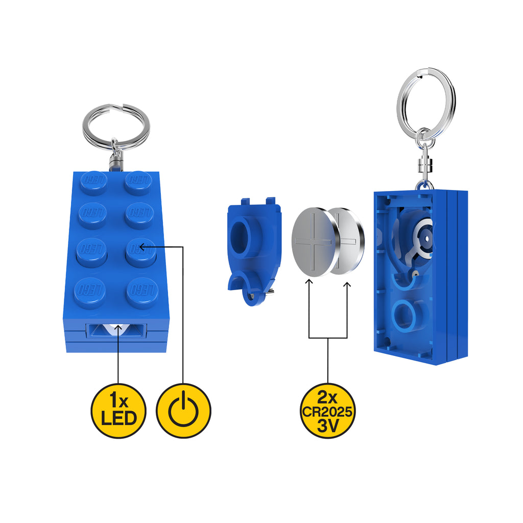 LEGO 2 x 4 Brick Keychain Light Blue