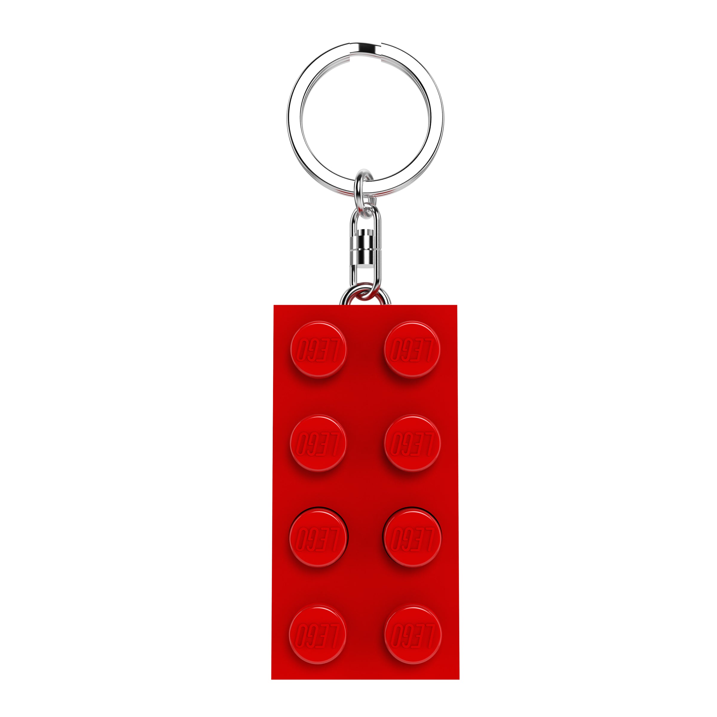 LEGO 2 x 4 Brick Keychain Light Red