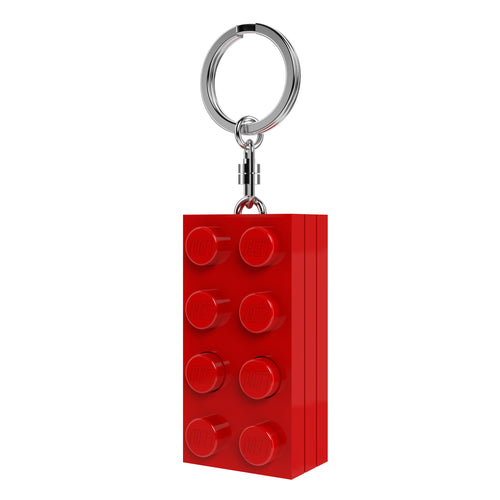 LEGO 2 x 4 Brick Keychain Light Red