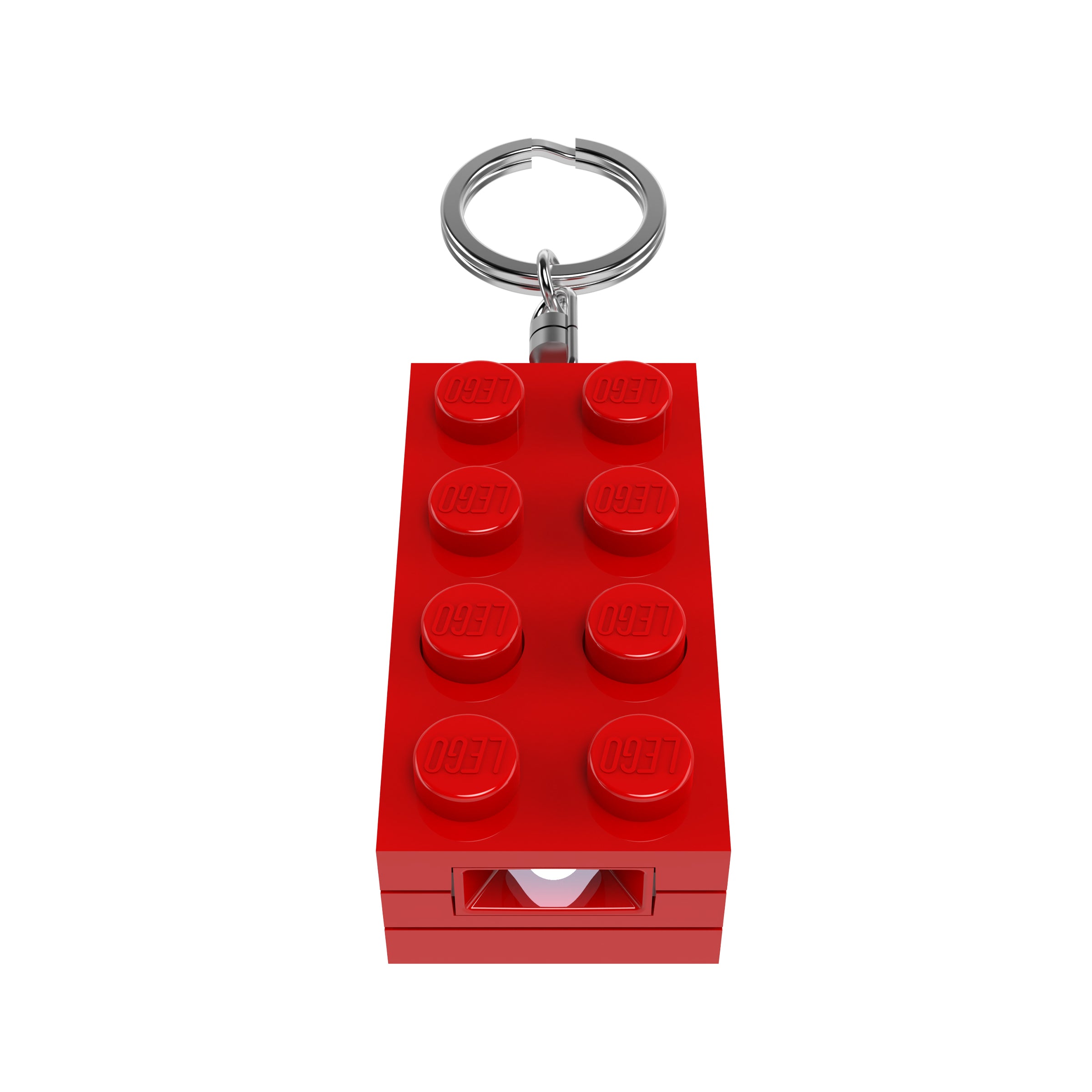 LEGO 2 x 4 Brick Keychain Light Red