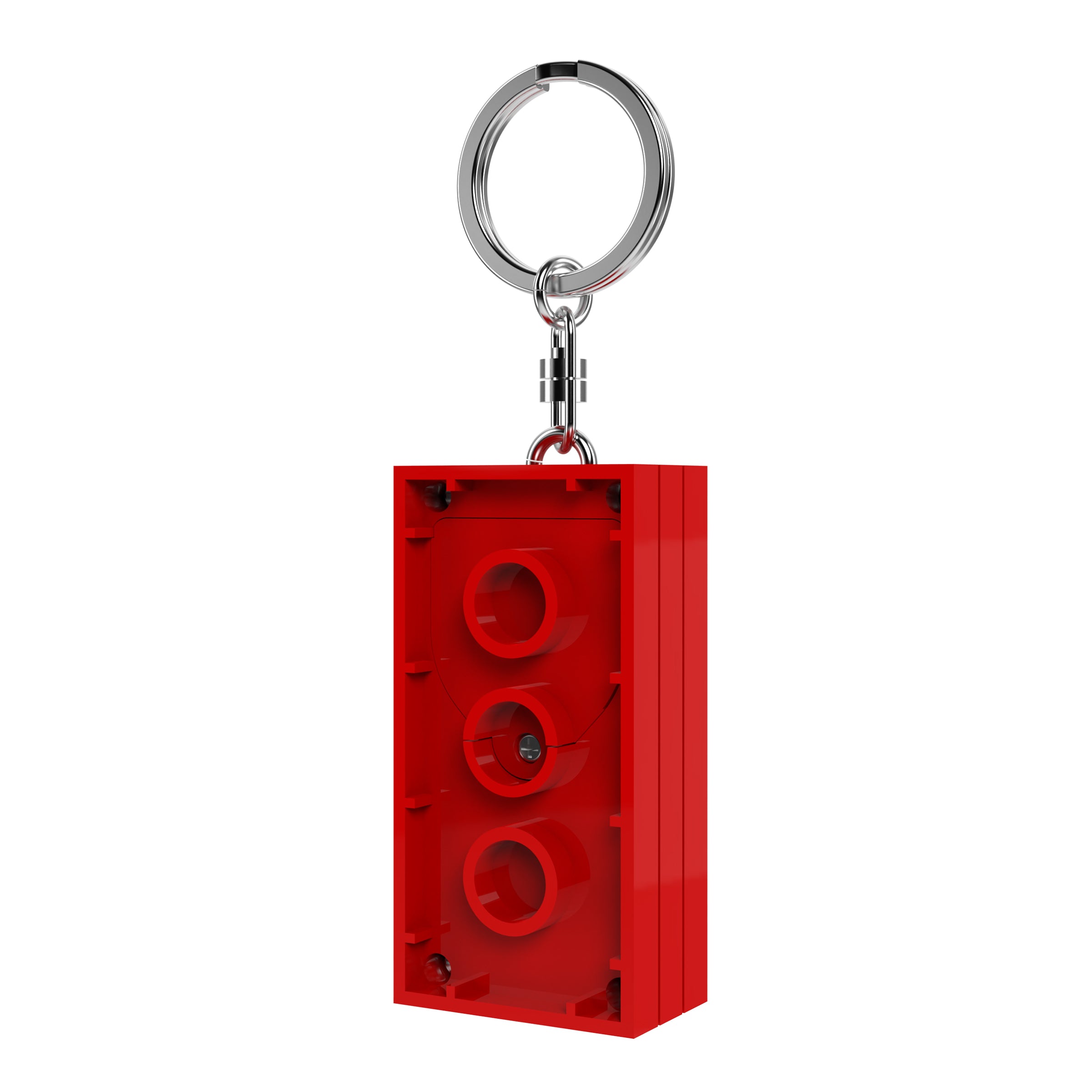 LEGO 2 x 4 Brick Keychain Light Red