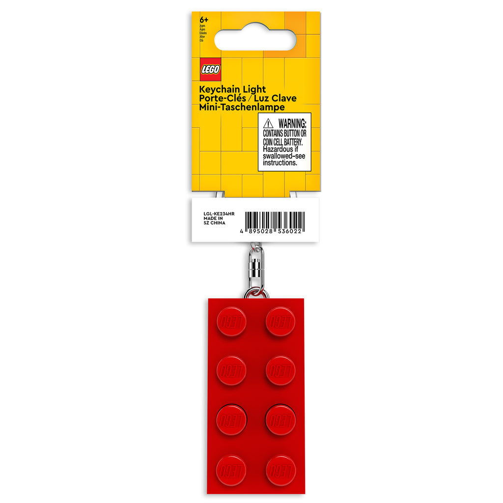 LEGO 2 x 4 Brick Keychain Light Red