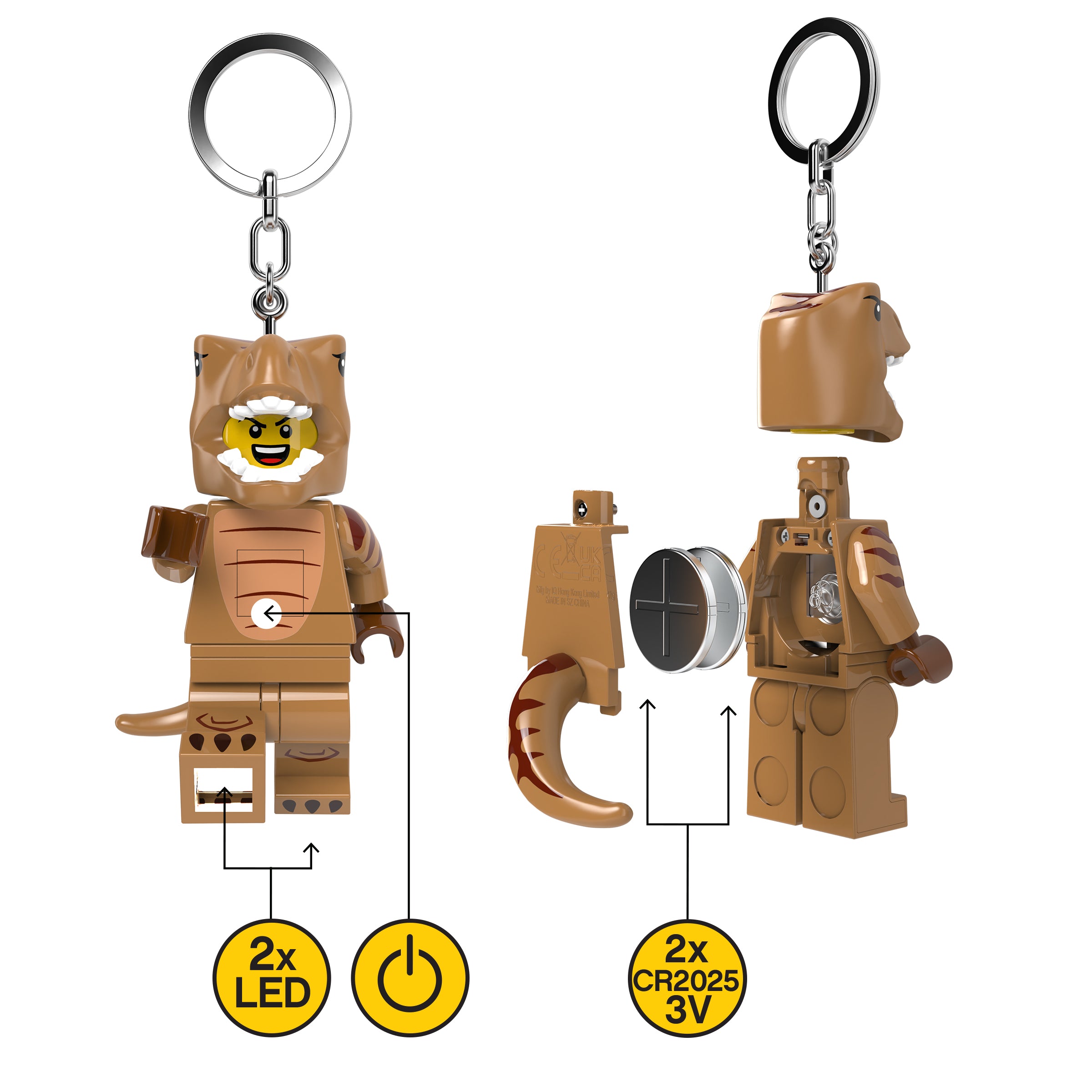 LEGO Minifigures Keychain Light T-Rex Costume Fan
