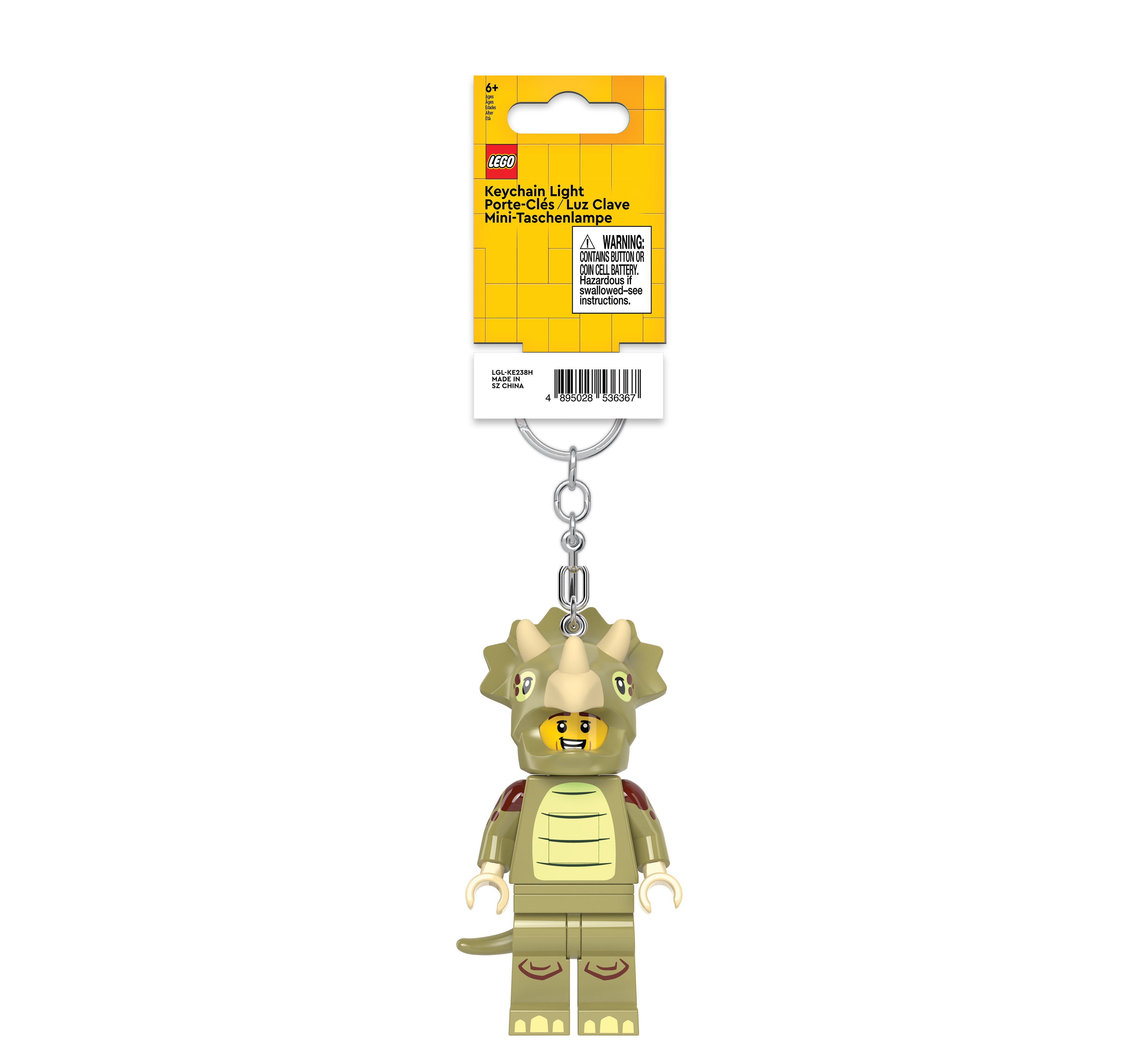 LEGO® Minifigures™ Keychain Light Triceratops Costume Fan
