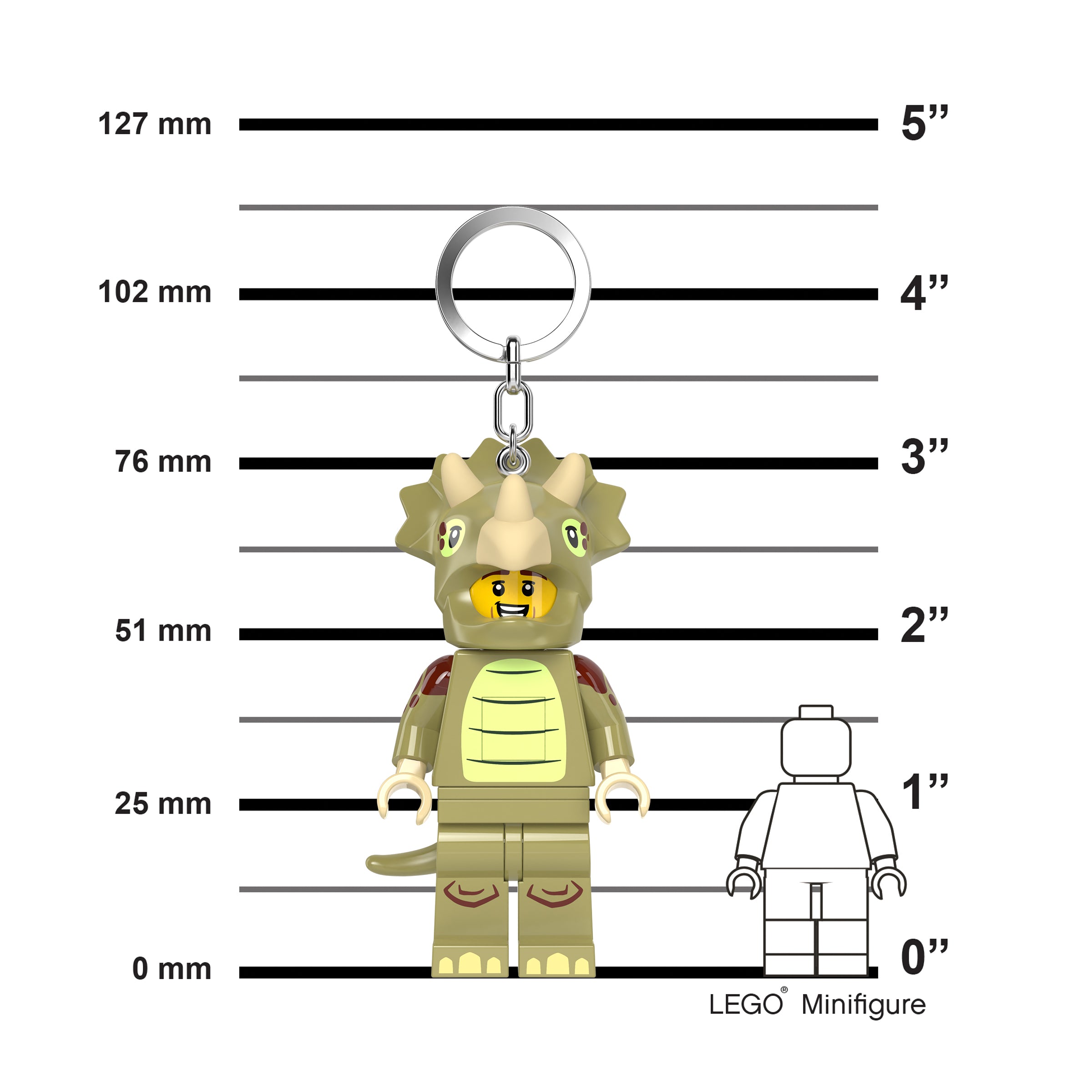 LEGO® Minifigures™ Keychain Light Triceratops Costume Fan