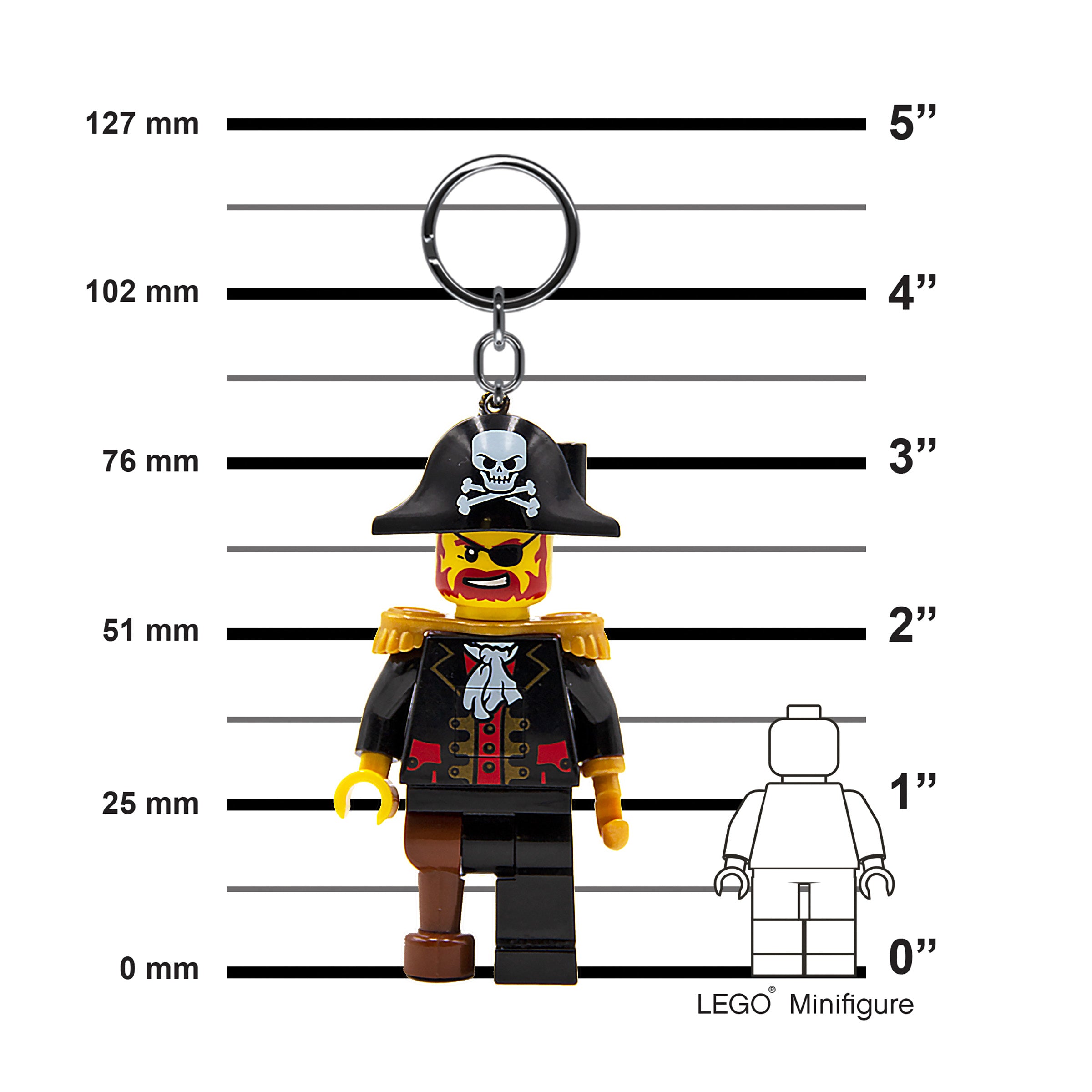 LEGO CLASSIC CAPTAIN BRICKBEARD KEYCHAIN LIGHT ON HANG TAG