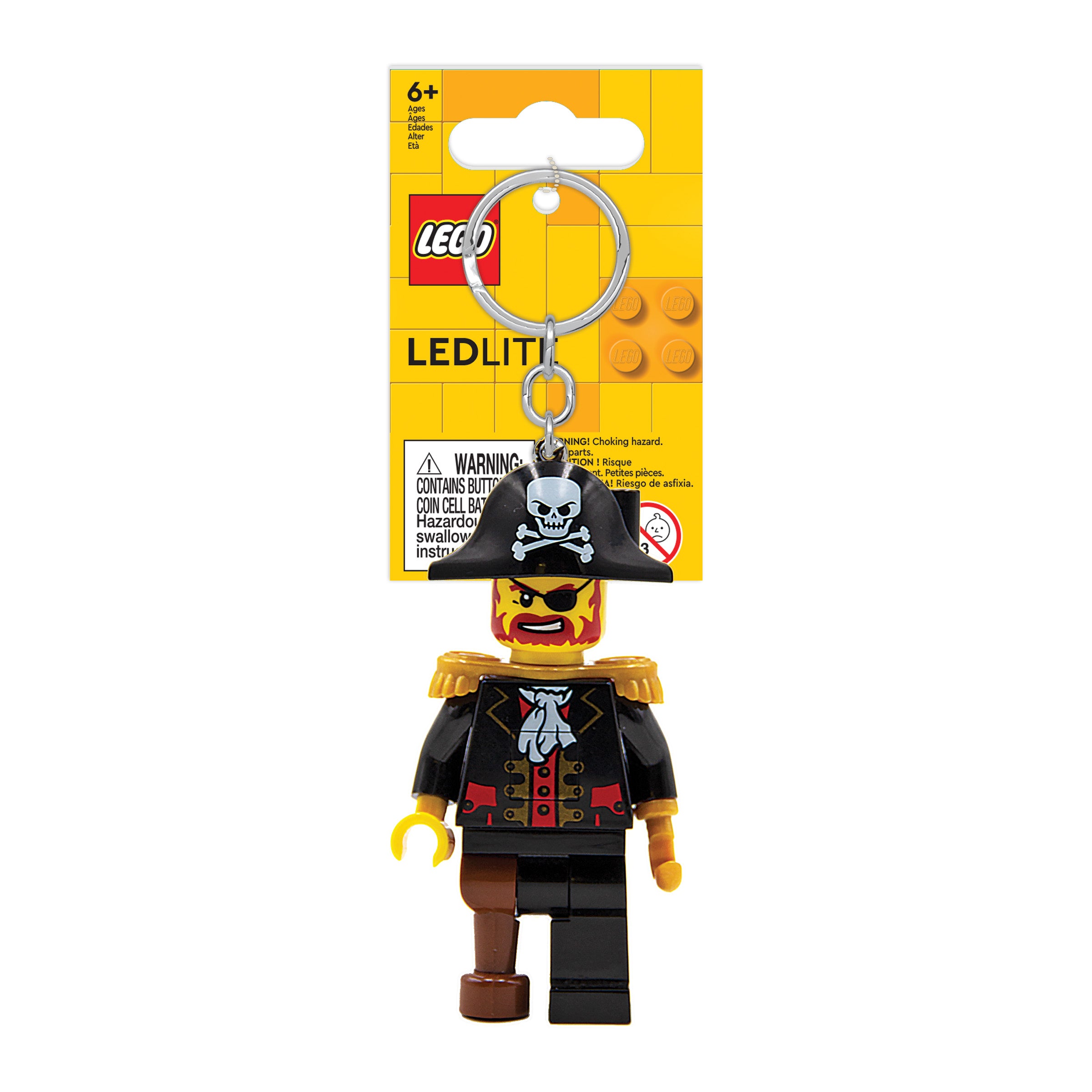 LEGO CLASSIC CAPTAIN BRICKBEARD KEYCHAIN LIGHT ON HANG TAG