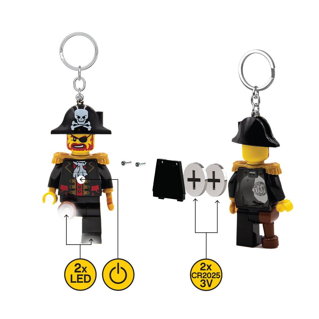 LEGO CLASSIC CAPTAIN BRICKBEARD KEYCHAIN LIGHT ON HANG TAG
