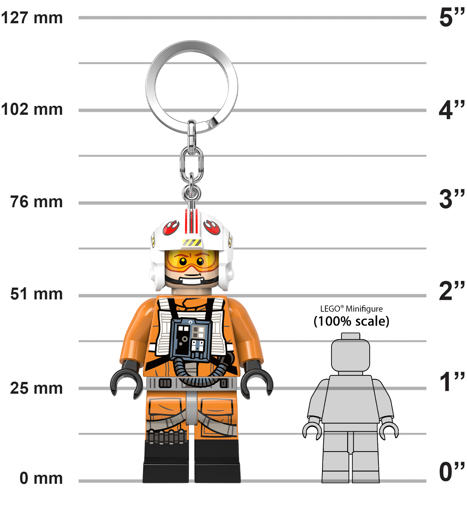 LEGO Star Wars Keychain Light Luke Skywalker Pilot