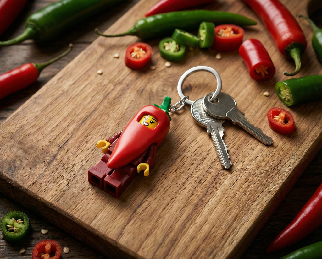 LEGO Minifigures Keychain Light Chili Costume