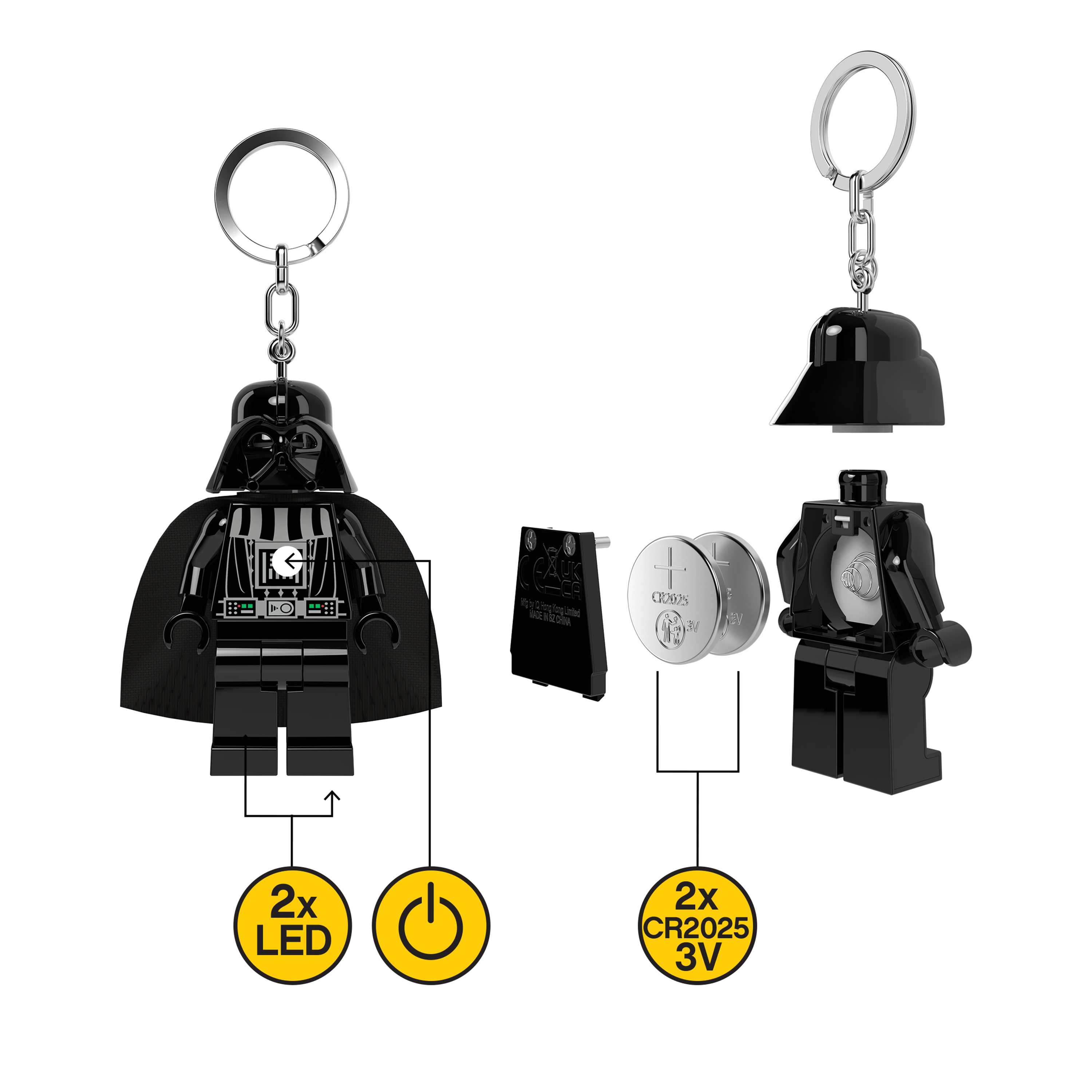 LEGO STAR WARS DARTH VADER KEYCHAIN LIGHT ON HANG TAG