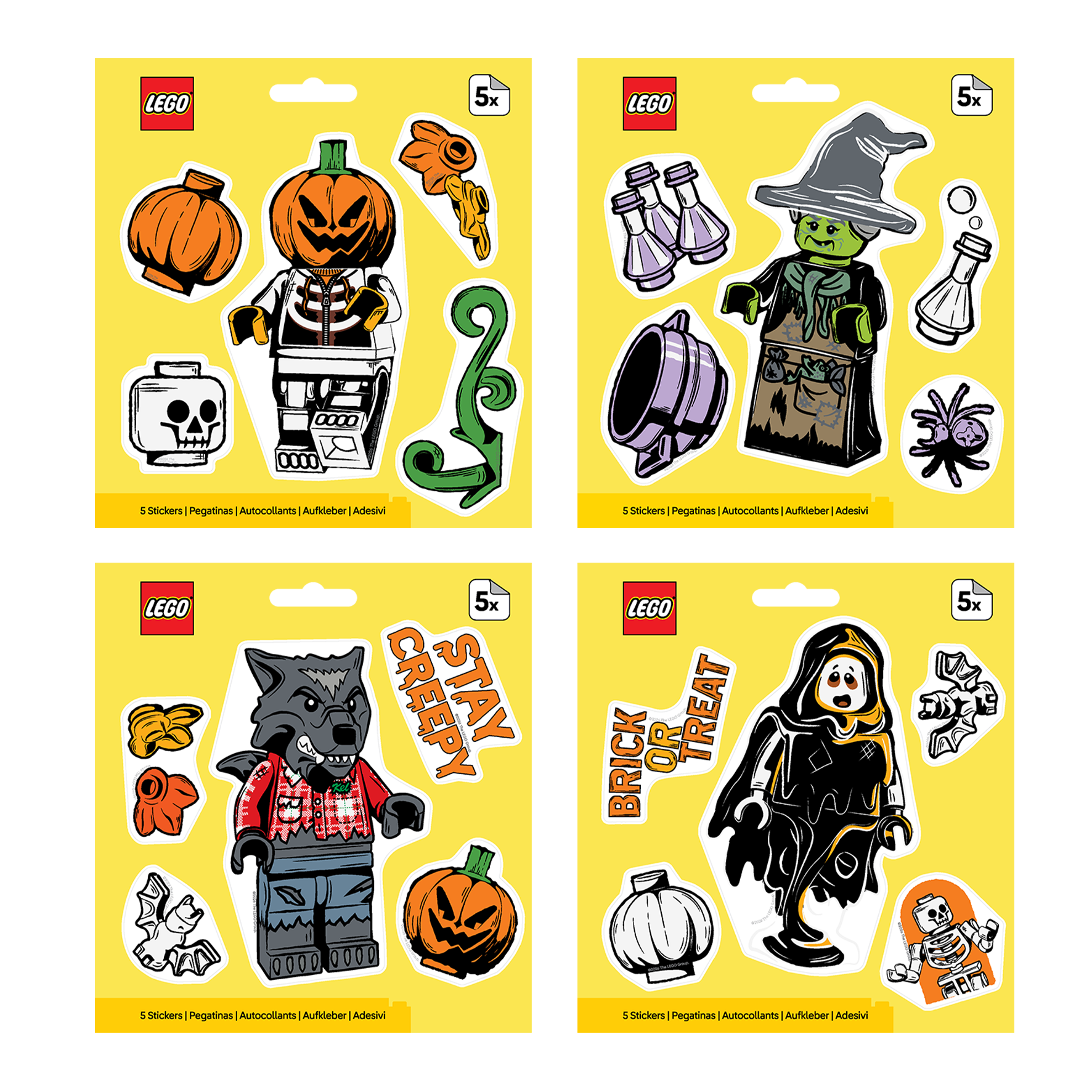 LEGO Halloween Sticker 4 style Assortment  (48pc, 12/Style)