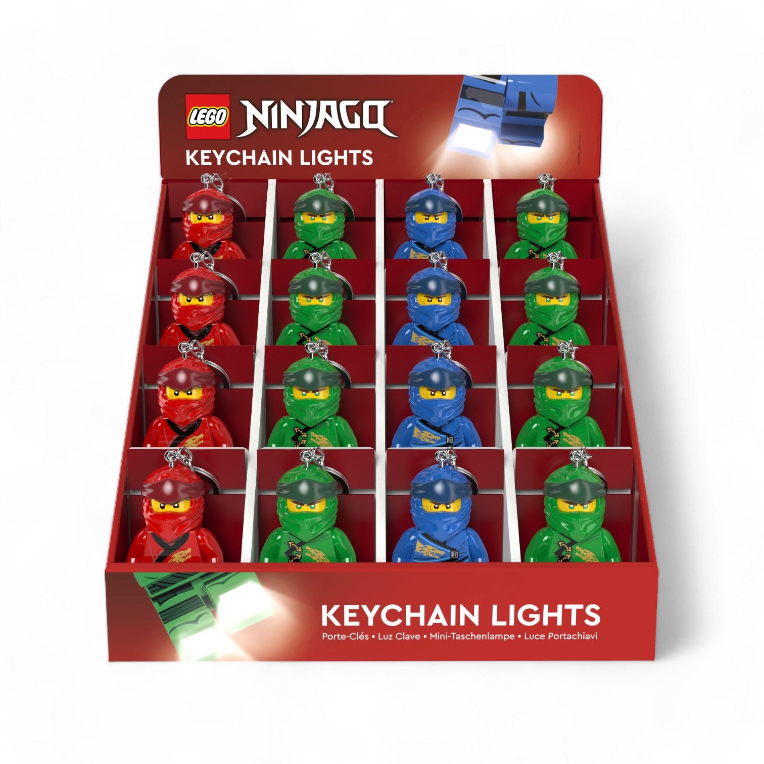 LEGO® Ninjago™ Keychain Light CDU – 16 Piece Assortment
