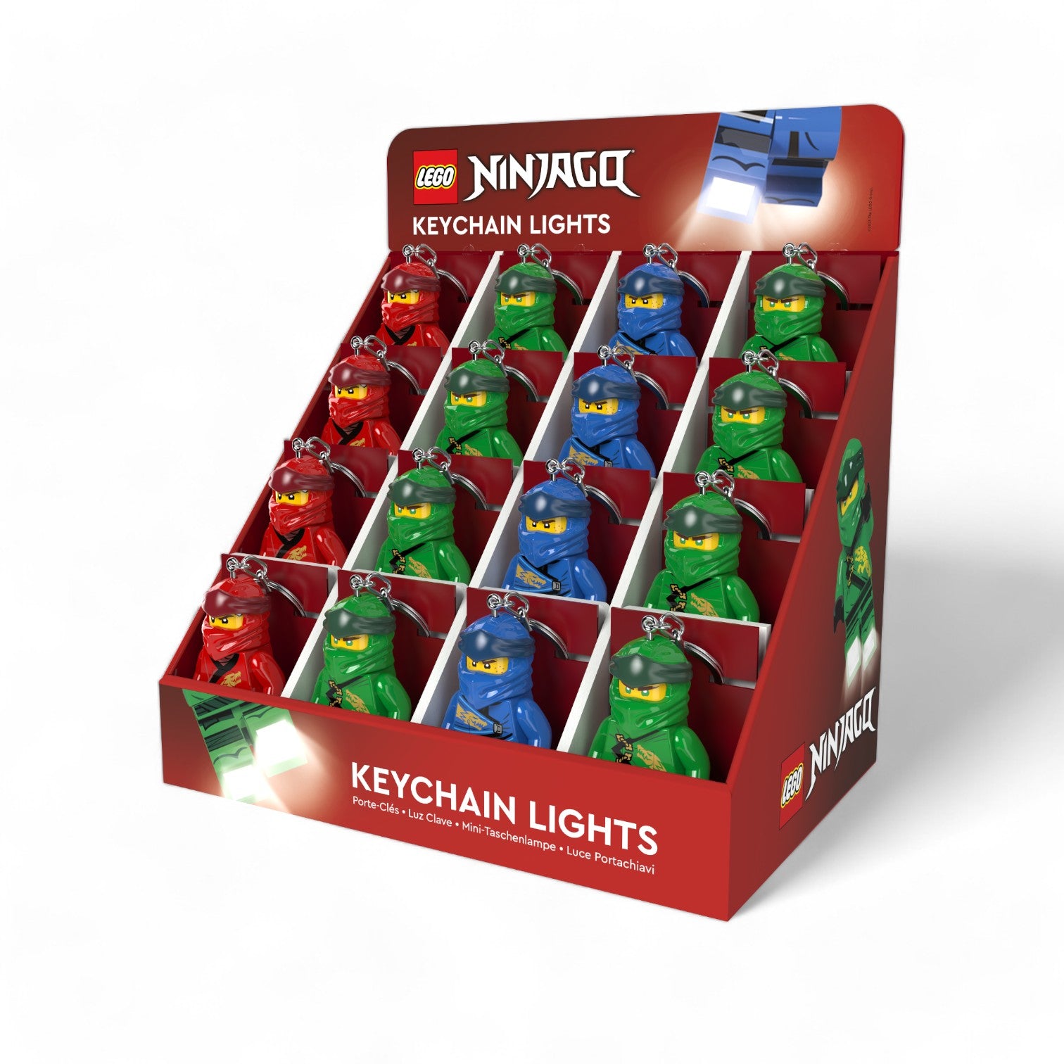 LEGO® Ninjago™ Keychain Light CDU – 16 Piece Assortment