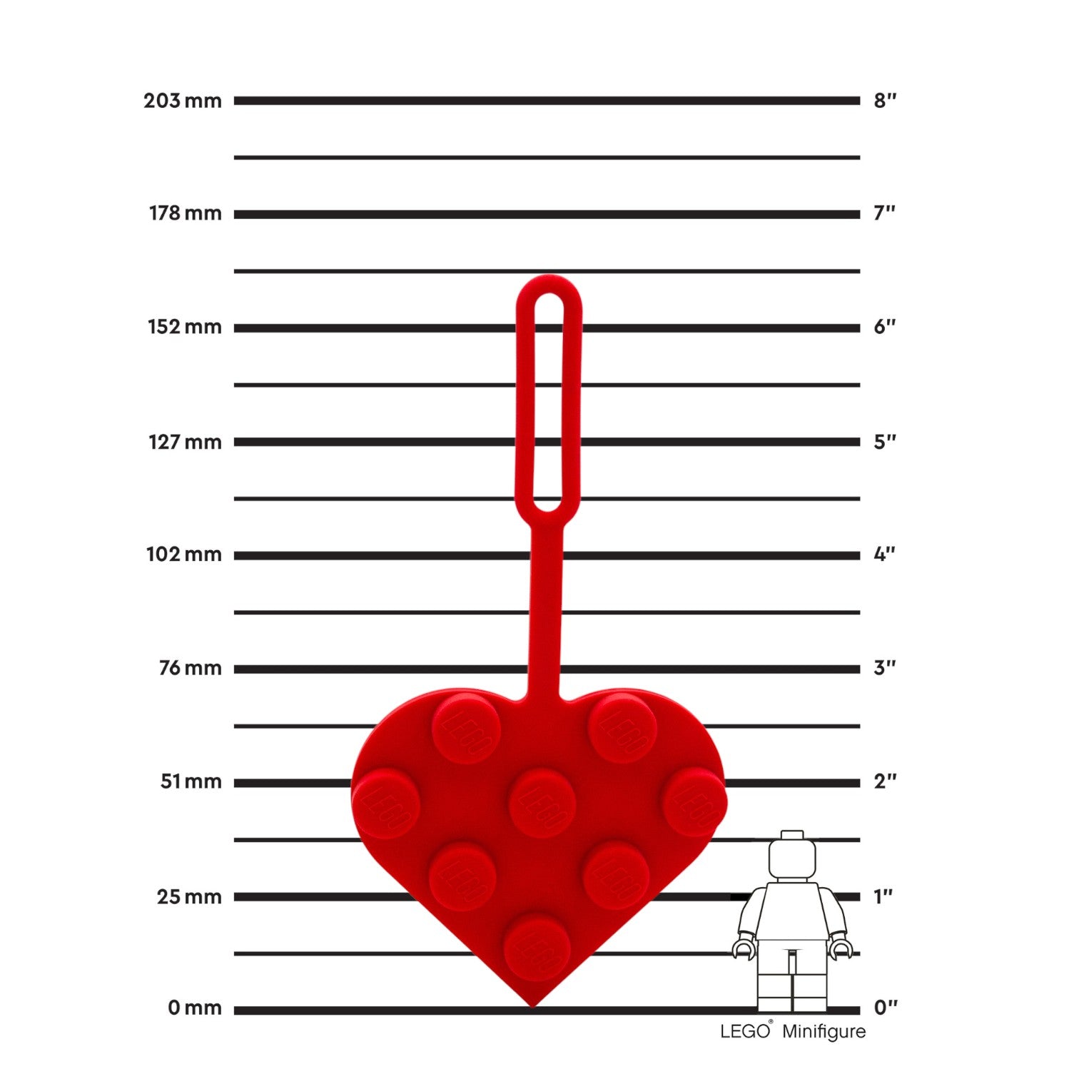 LEGO 2x2 Heart Red Bag Tag
