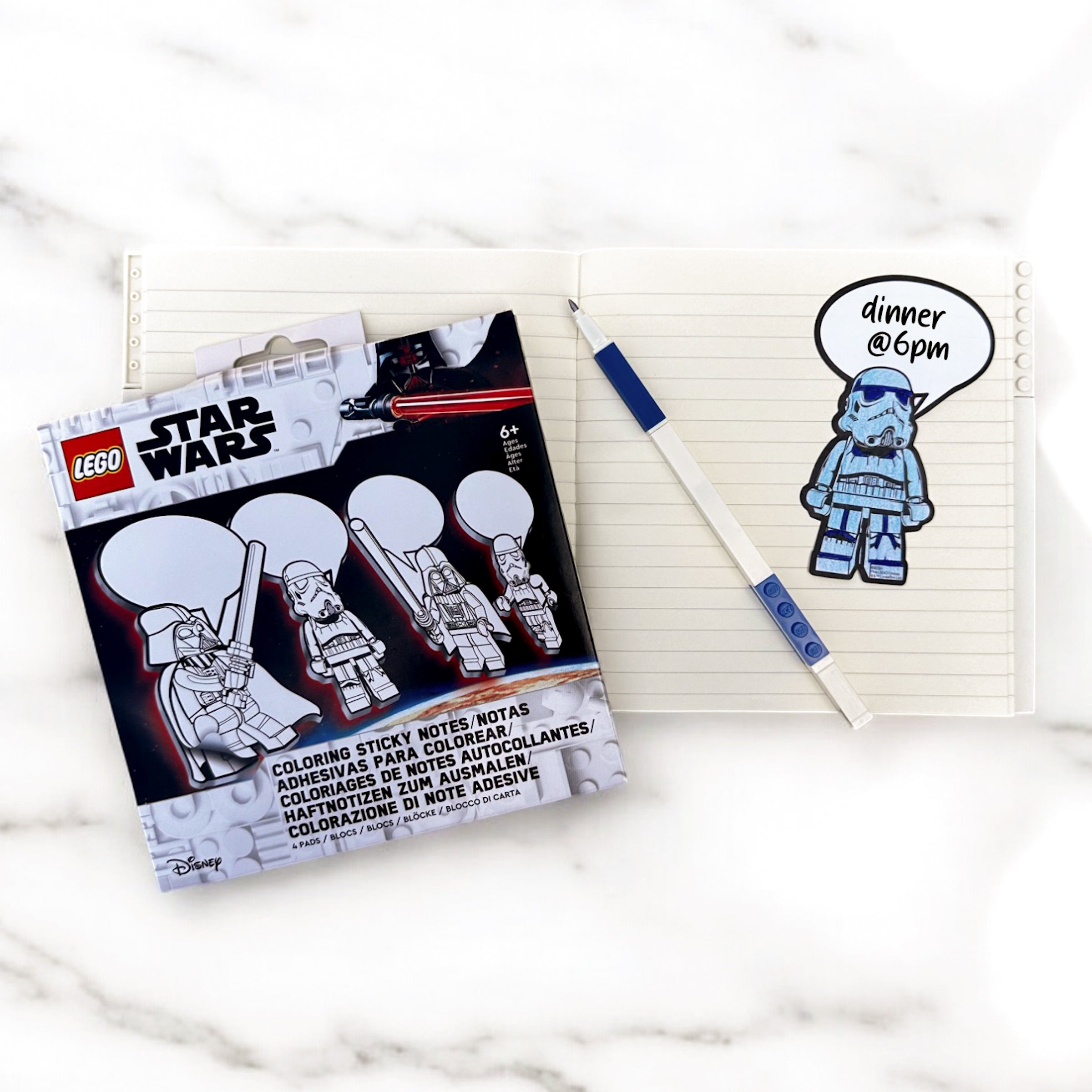LEGO Star Wars Coloring Sticky Notes Darth Vader